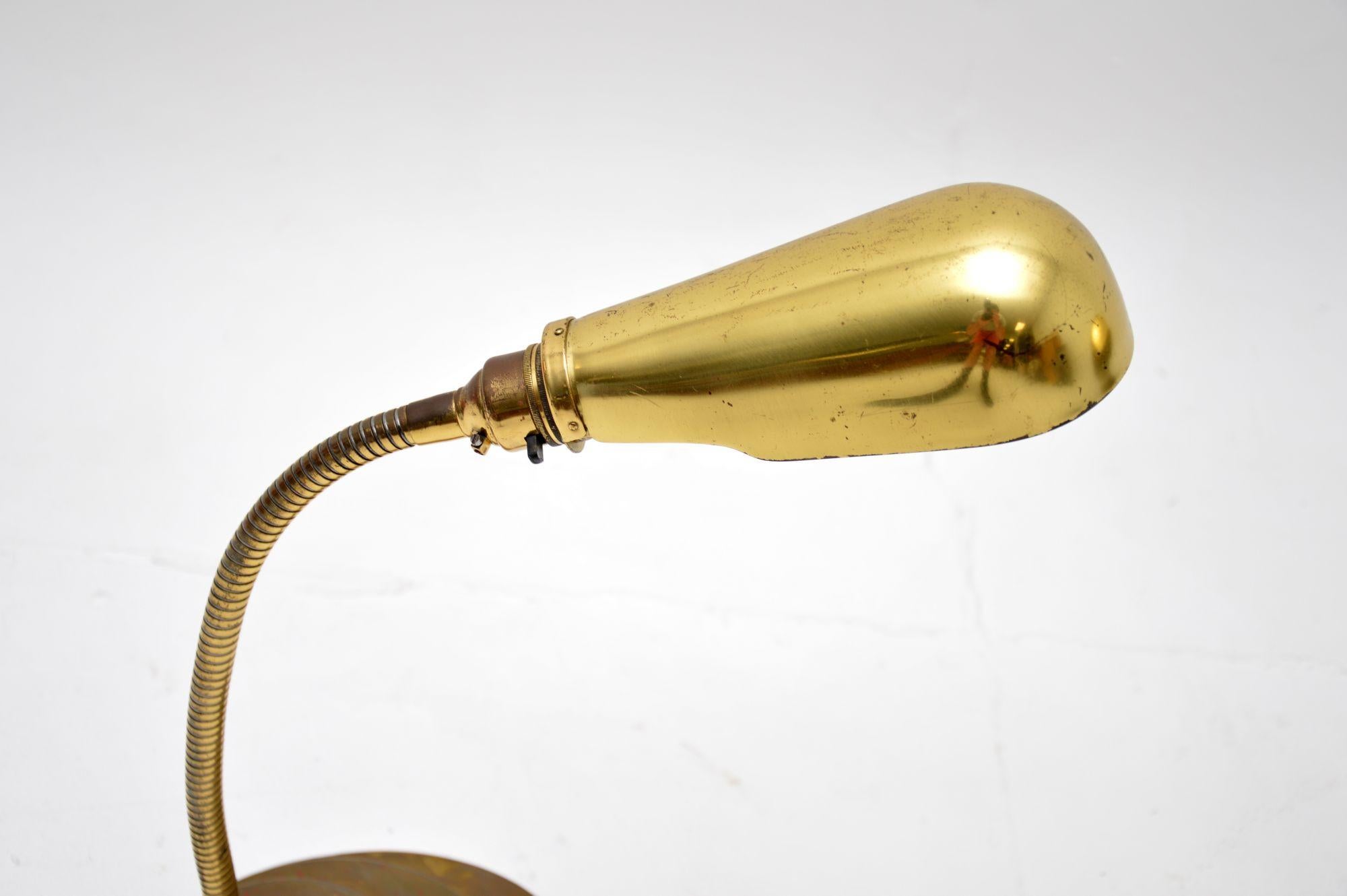 Mid-Century Modern 1960’s Pair of Vintage Brass Desk / Table Lamps For Sale