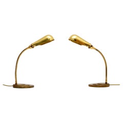 1960’s Pair of Retro Brass Desk / Table Lamps