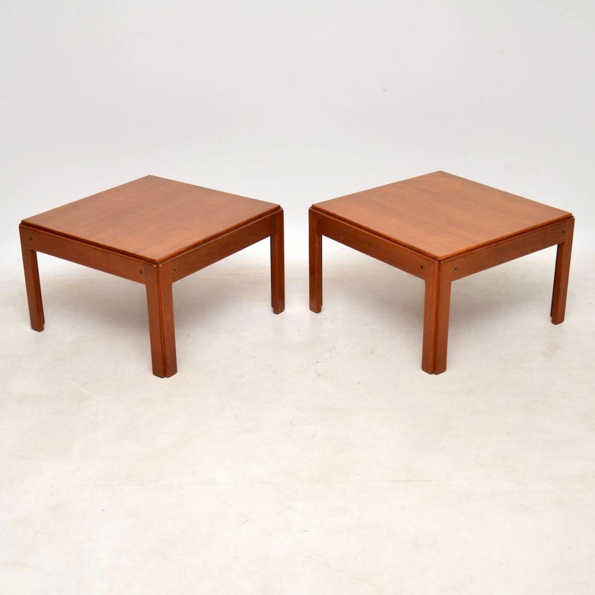 Mid-Century Modern 1960s Pair of Vintage Danish Teak Side Tables by Illum Wikkelso