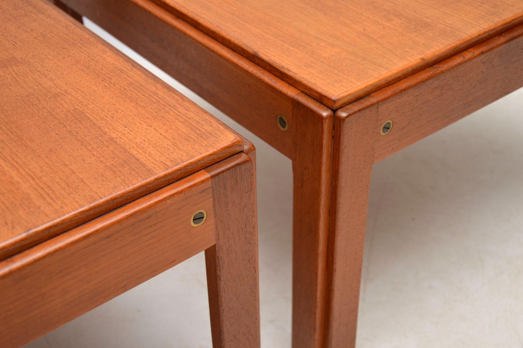 1960s Pair of Vintage Danish Teak Side Tables by Illum Wikkelso In Good Condition In London, GB