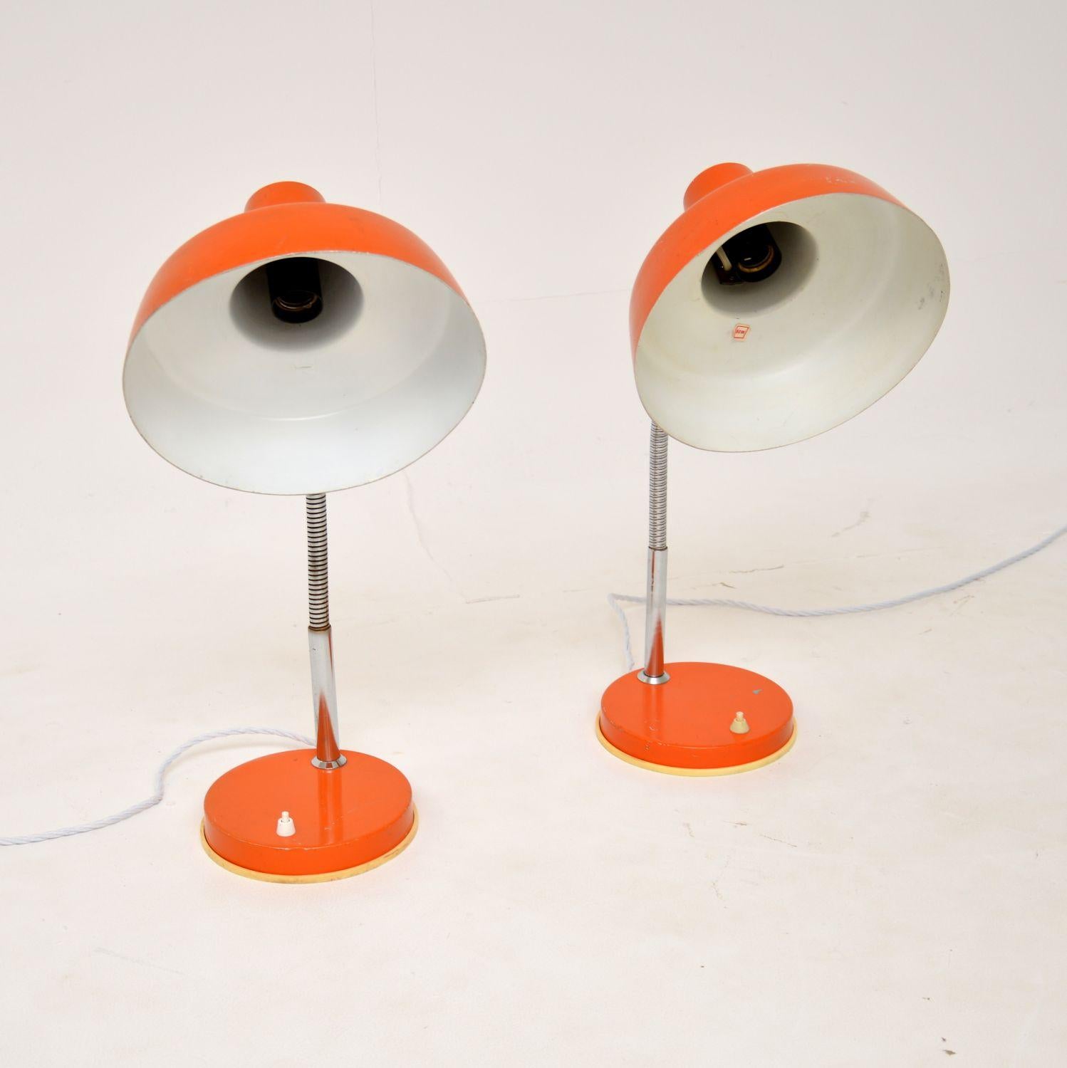 Mid-Century Modern 1960's Pair of Vintage Desk / Table Lamps For Sale