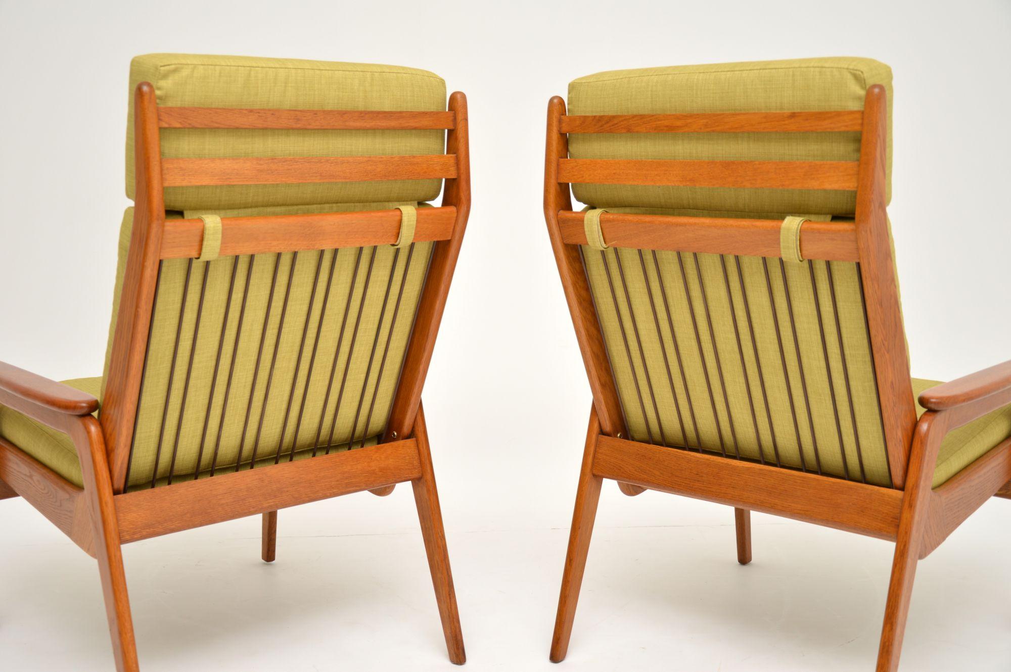 European 1960s Pair of Vintage Dutch Teak and Oak Armchairs