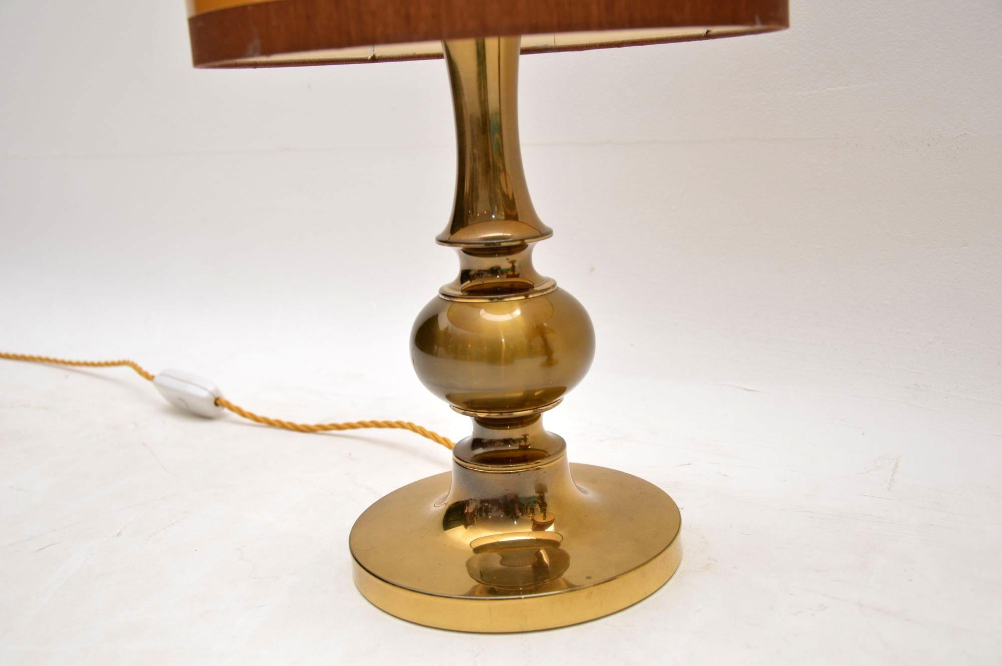 Mid-17th Century 1960s Pair of Vintage Italian Brass Table Lamps