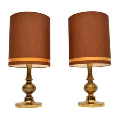 1960s Pair of Vintage Italian Brass Table Lamps