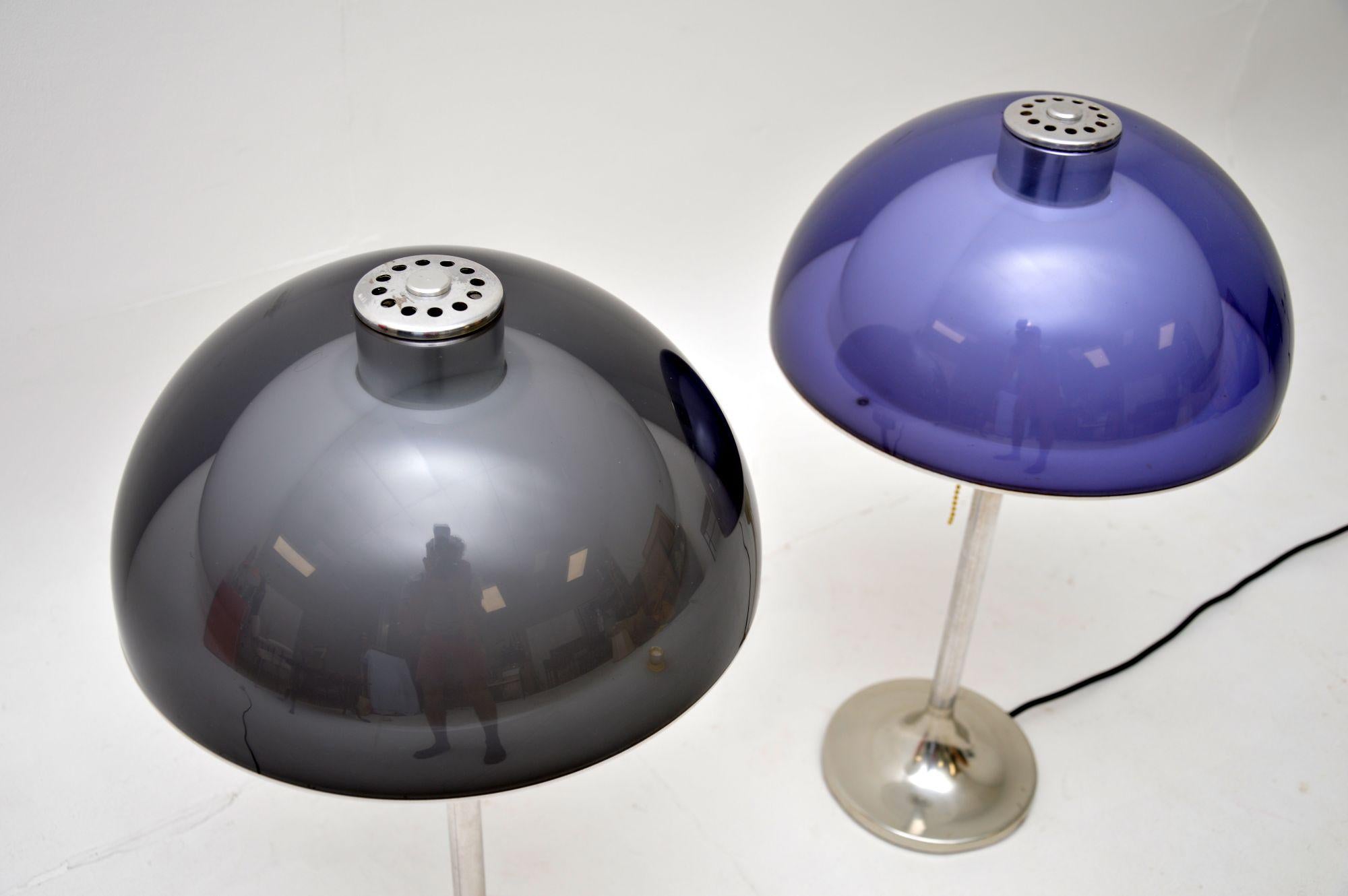 Mid-Century Modern 1960’s Pair of Vintage Lumitron Table Lamps by Robert Welch