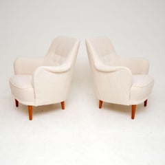 1960's Pair of Vintage Swedish Samsas Armchairs by Carl Malmsten