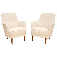 1960s Pair of Vintage Swedish Samsas Armchairs by Carl Malmsten