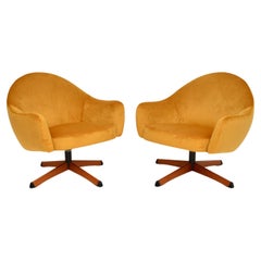 Paire de fauteuils pivotants suédois vintage des années 1960