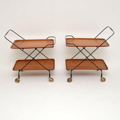 1960er Jahre Paar schwedische Beistelltische / Wagen aus Teakholz