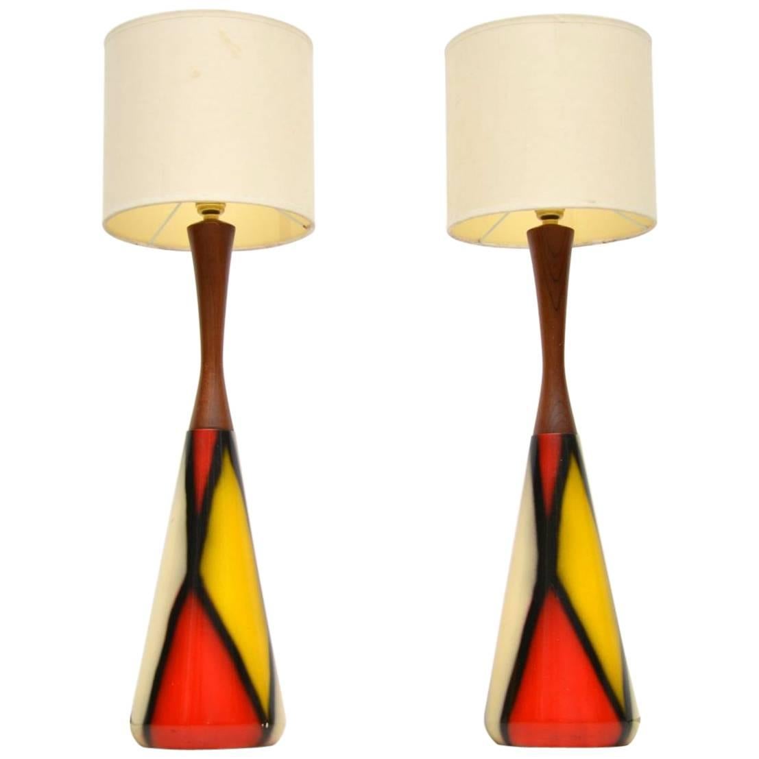1960s Pair of Vintage Table Lamps