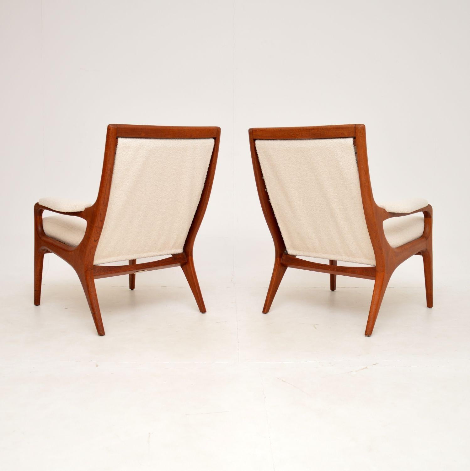 1960's Pair of Vintage Teak Armchairs by Howard Keith In Good Condition In London, GB