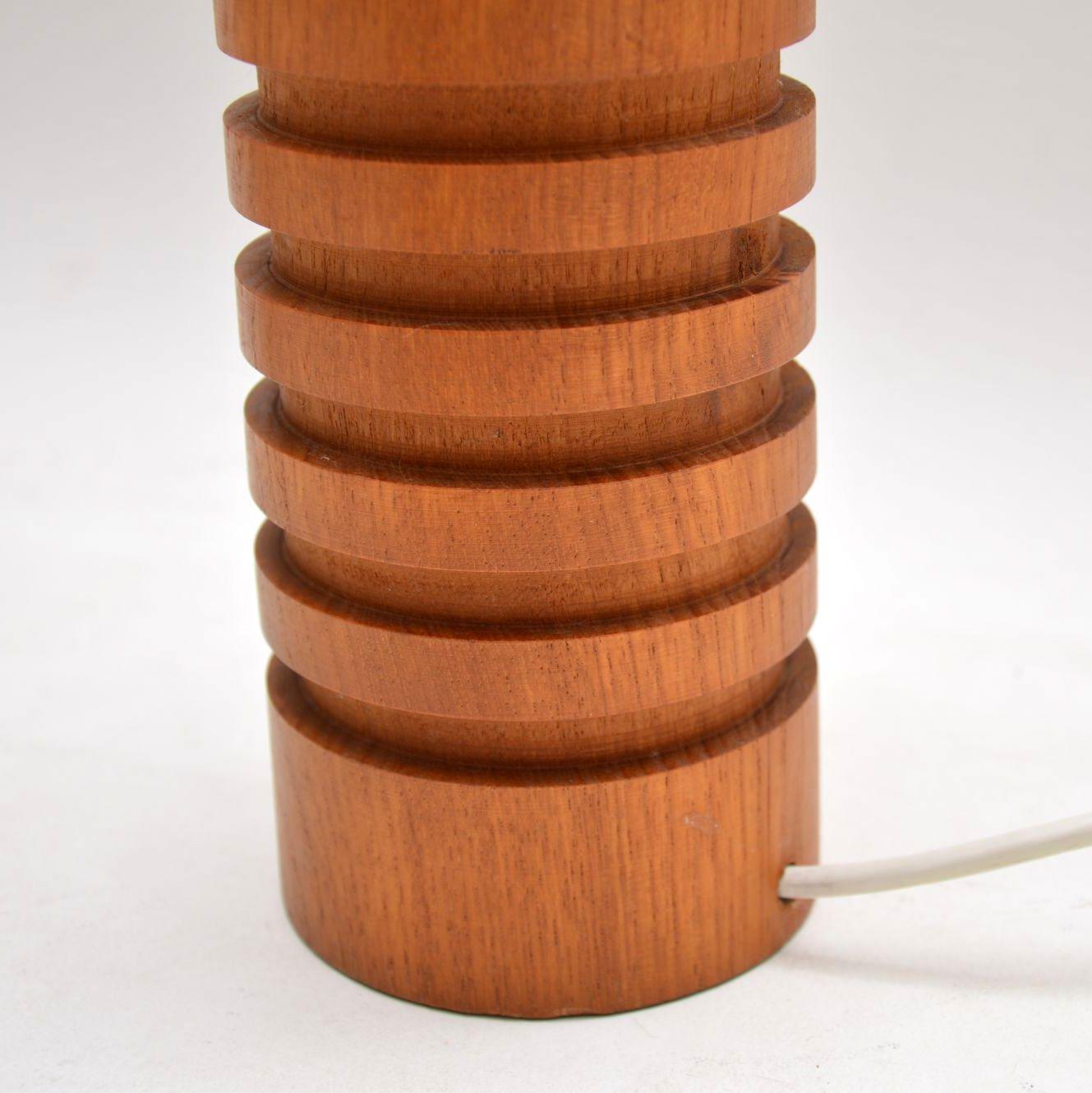 English 1960s Pair of Vintage Teak Table Lamps