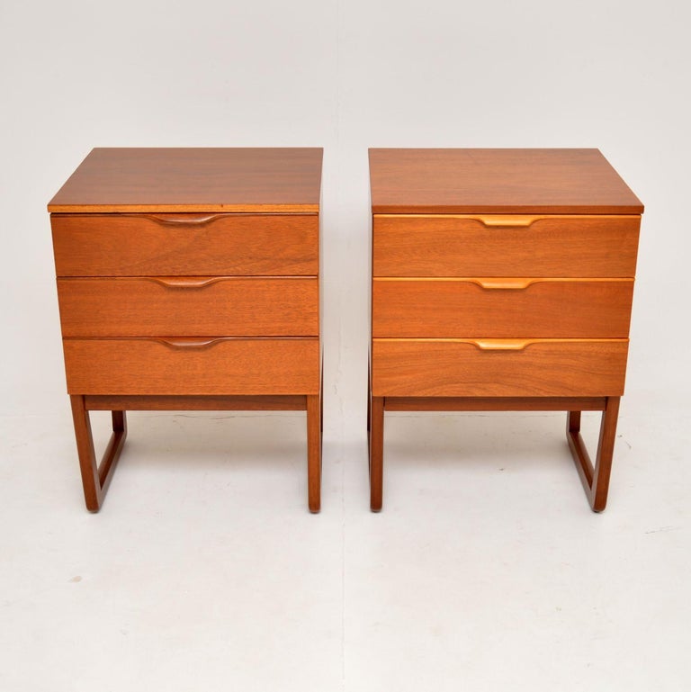 1960's Pair of Vintage Wooden Bedside Chests For Sale at 1stDibs