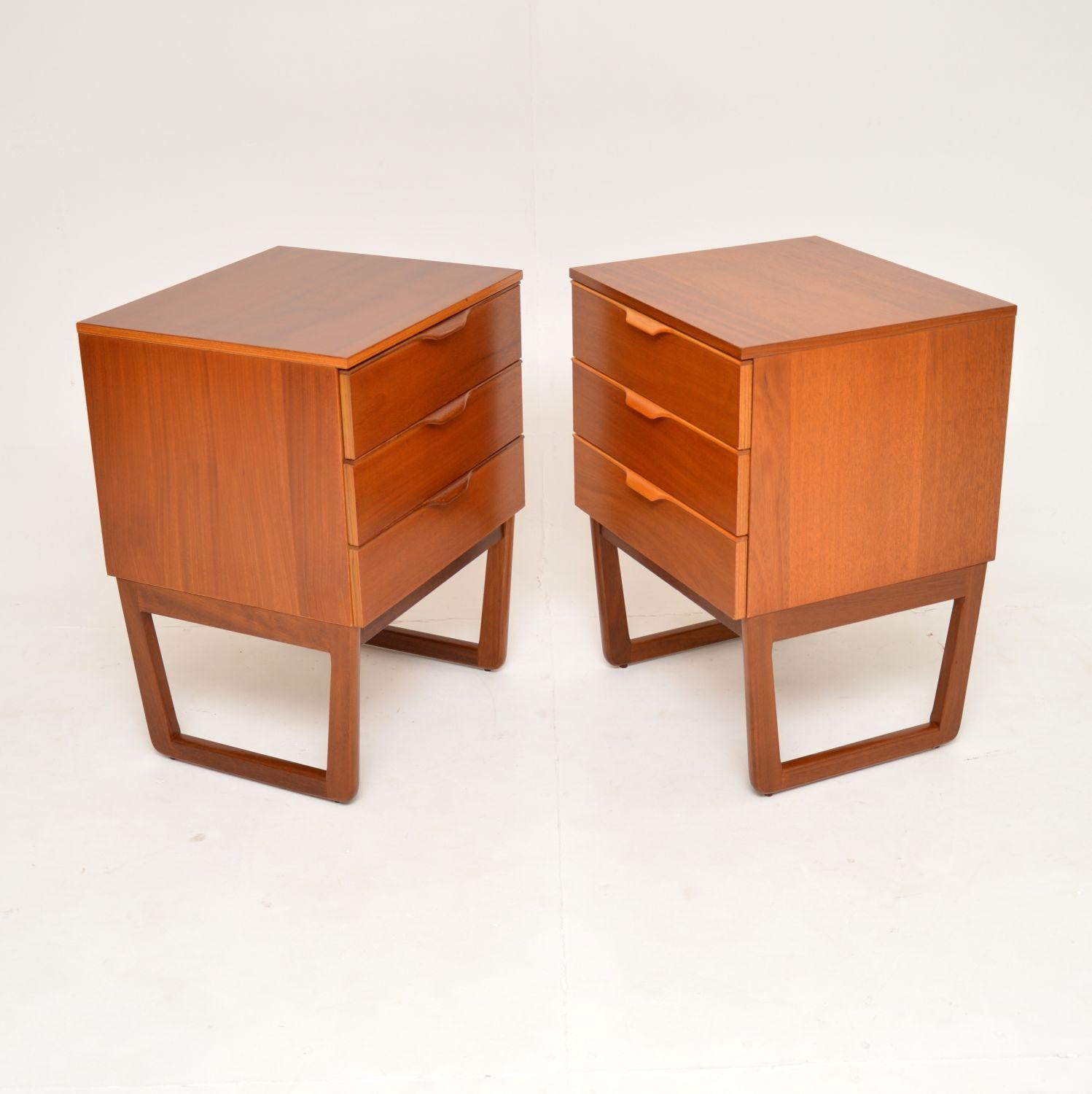 Mid-Century Modern 1960's Pair of Vintage Wooden Bedside Chests