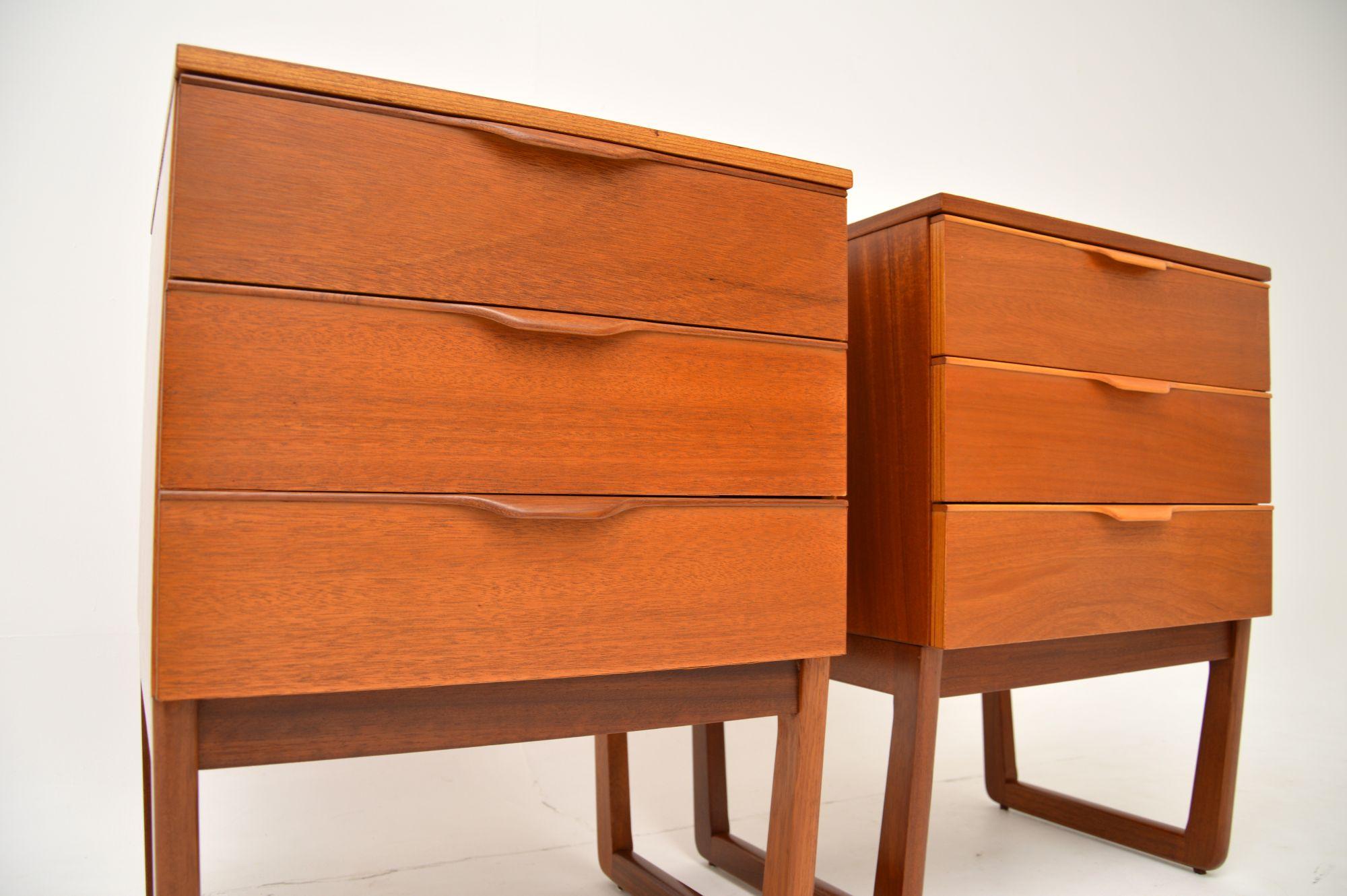 1960's Pair of Vintage Wooden Bedside Chests 1