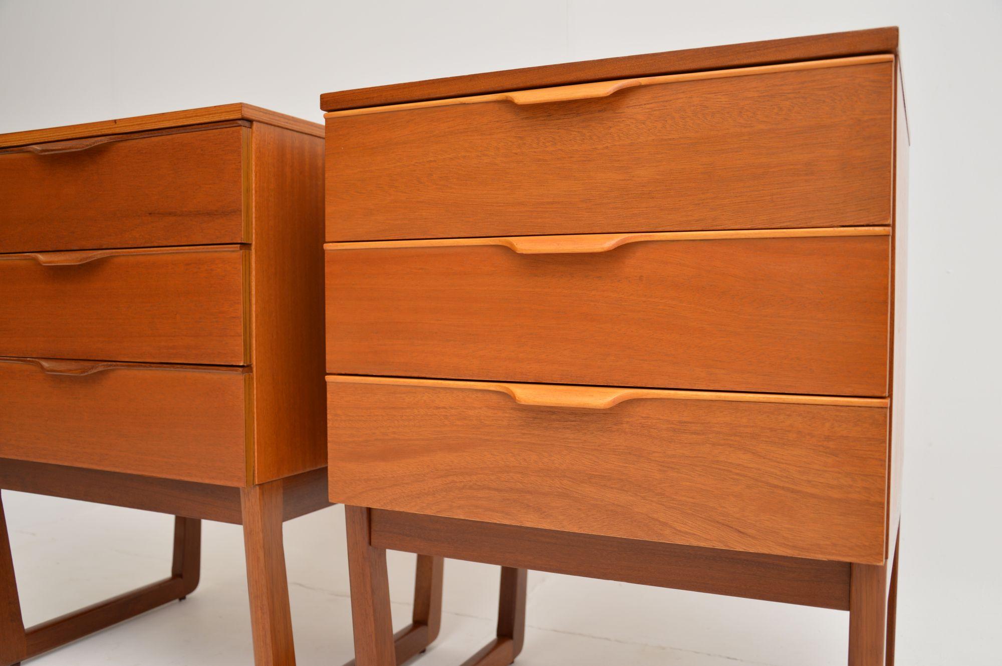 1960's Pair of Vintage Wooden Bedside Chests 2