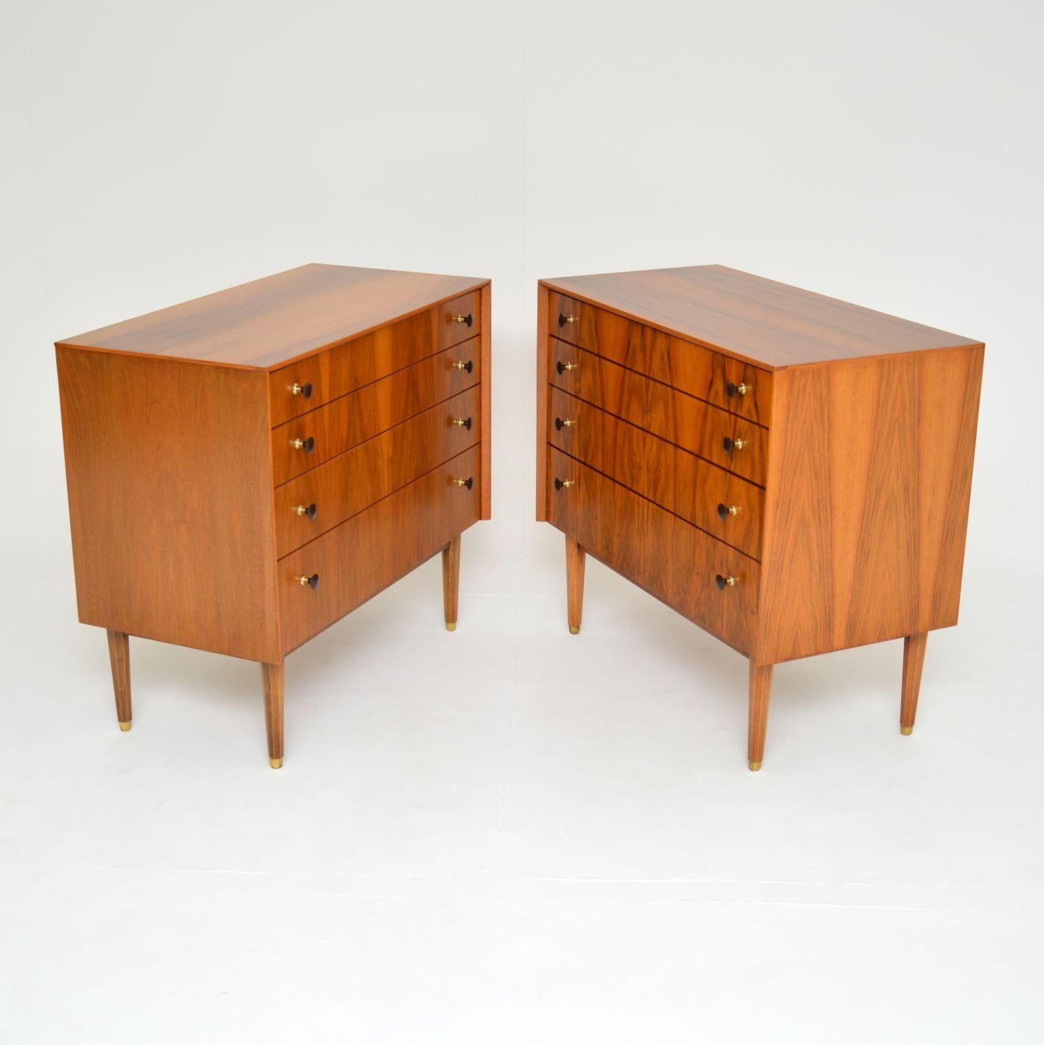 British 1960s Pair of Walnut Chests of Drawers by G Plan