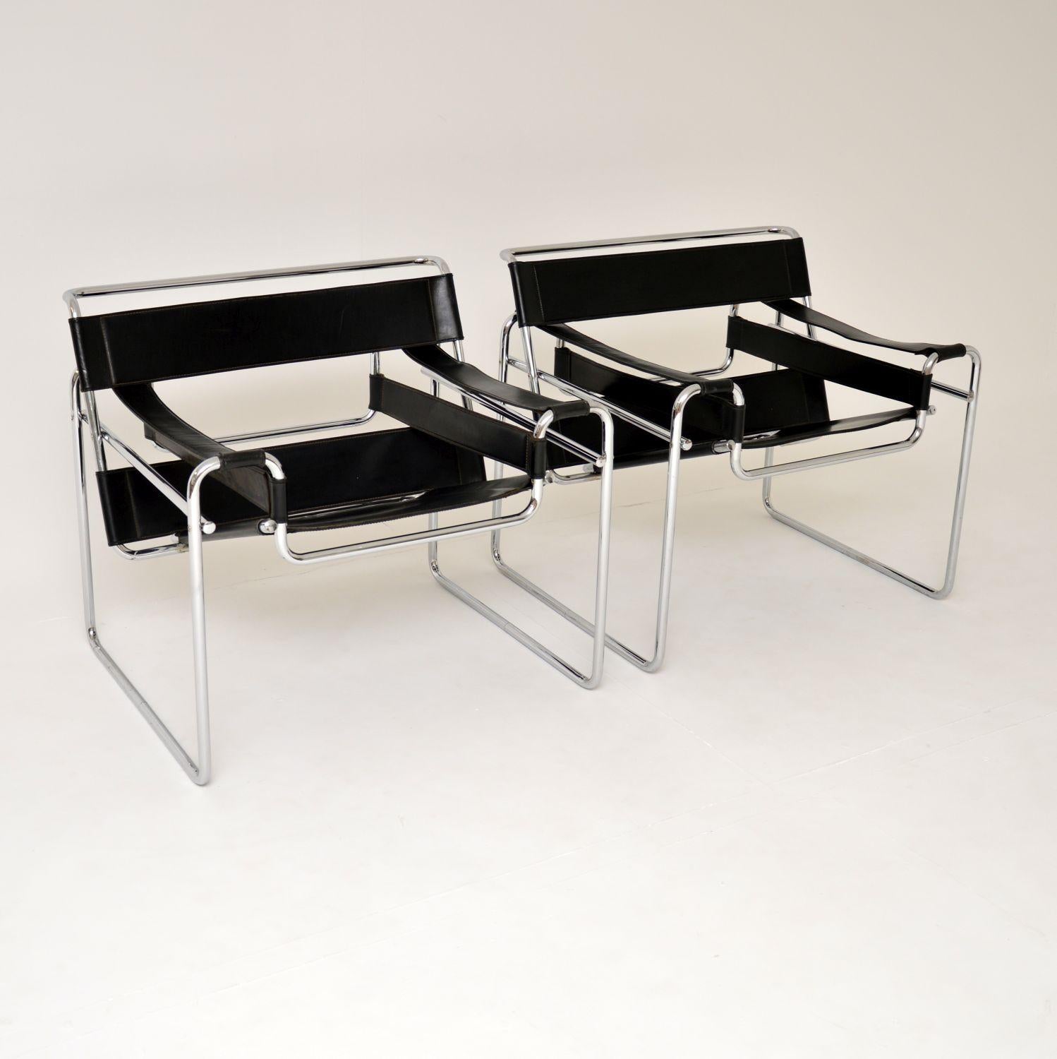 Mid-Century Modern 1960's Pair of Wassily Chairs by Marcel Breuer for Gavina