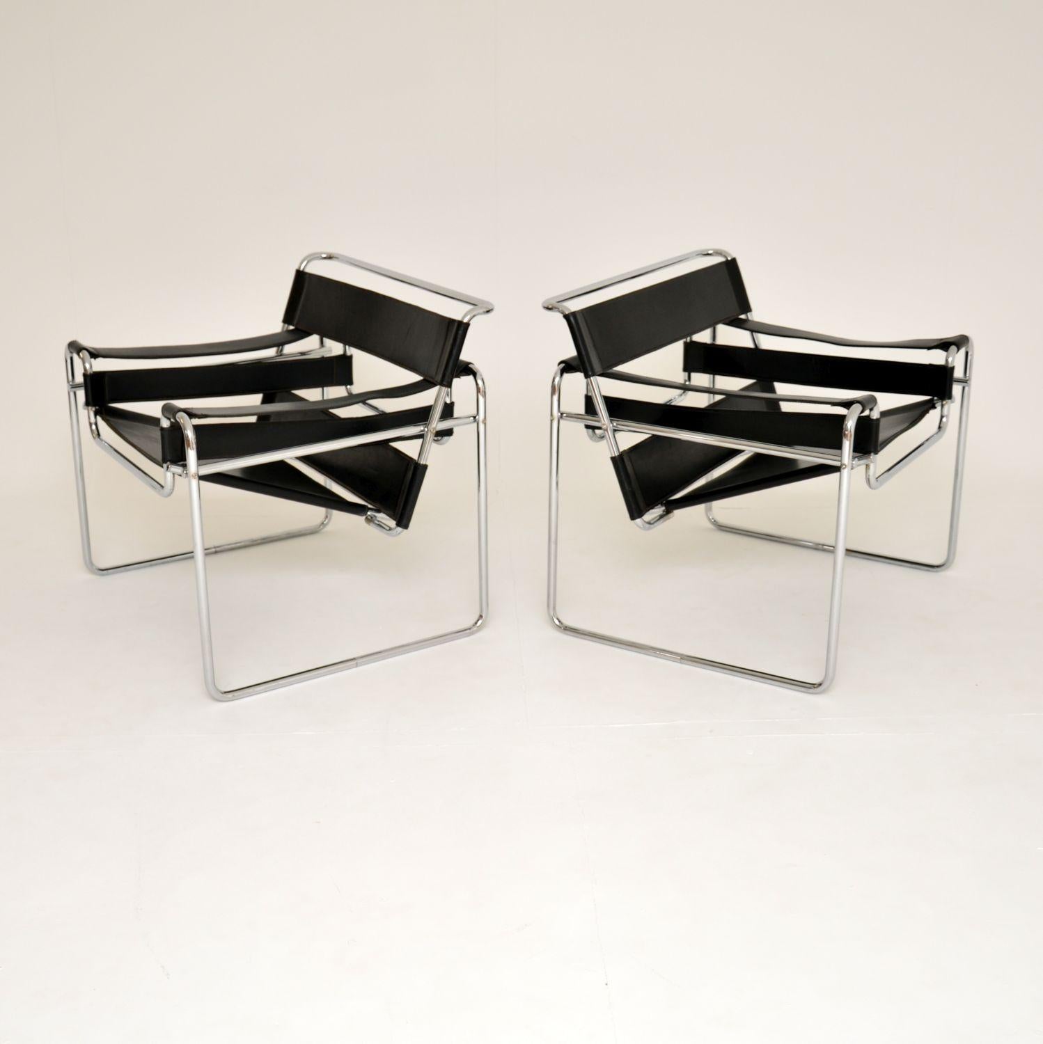 Italian 1960's Pair of Wassily Chairs by Marcel Breuer for Gavina