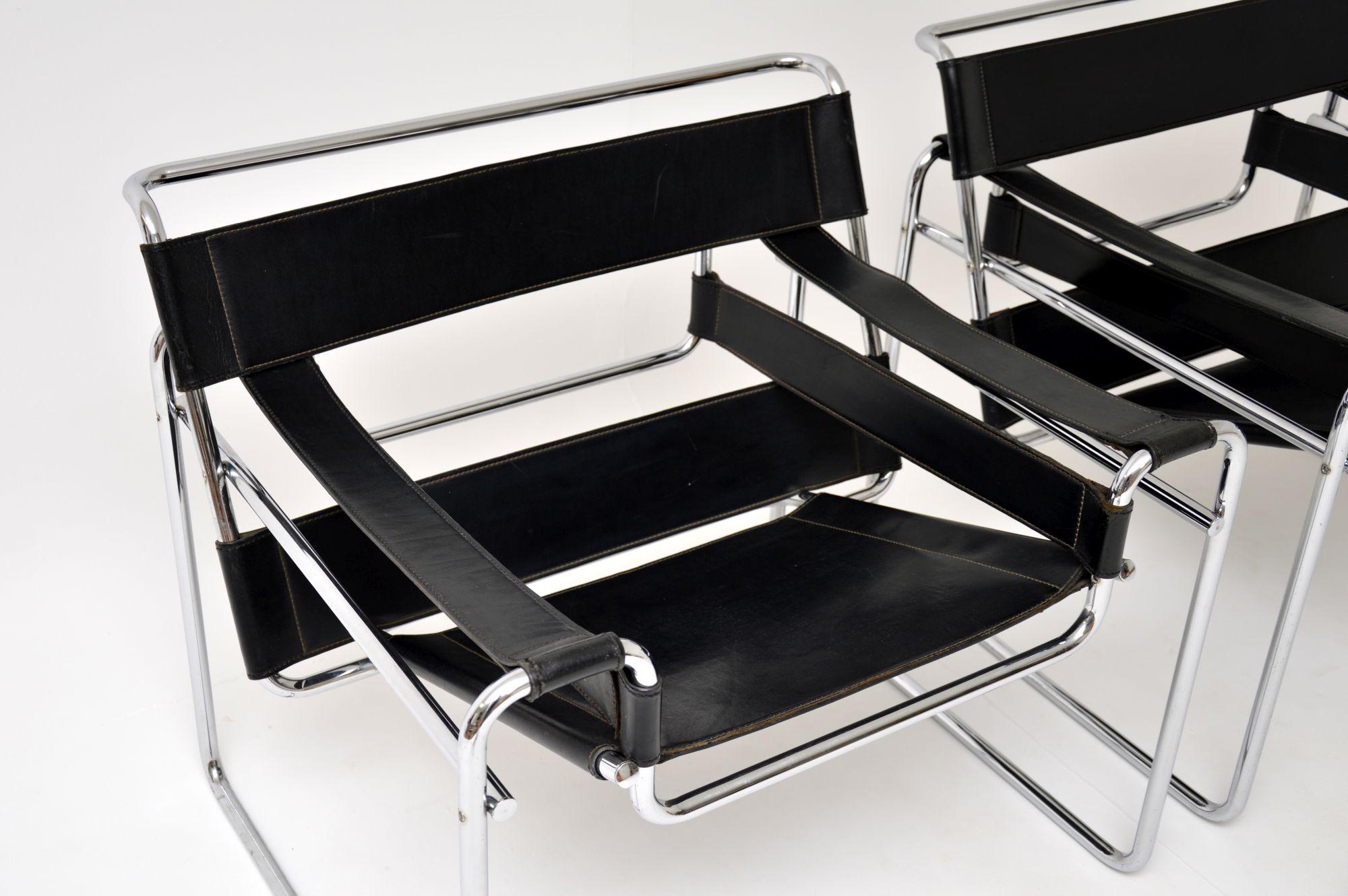 1960's Pair of Wassily Chairs by Marcel Breuer for Gavina In Good Condition In London, GB
