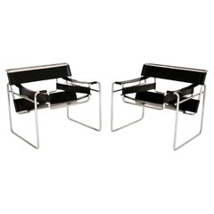 1960's Pair of Wassily Chairs by Marcel Breuer for Gavina