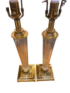 1960's Pair of Waterford Cut Crystal Lamps