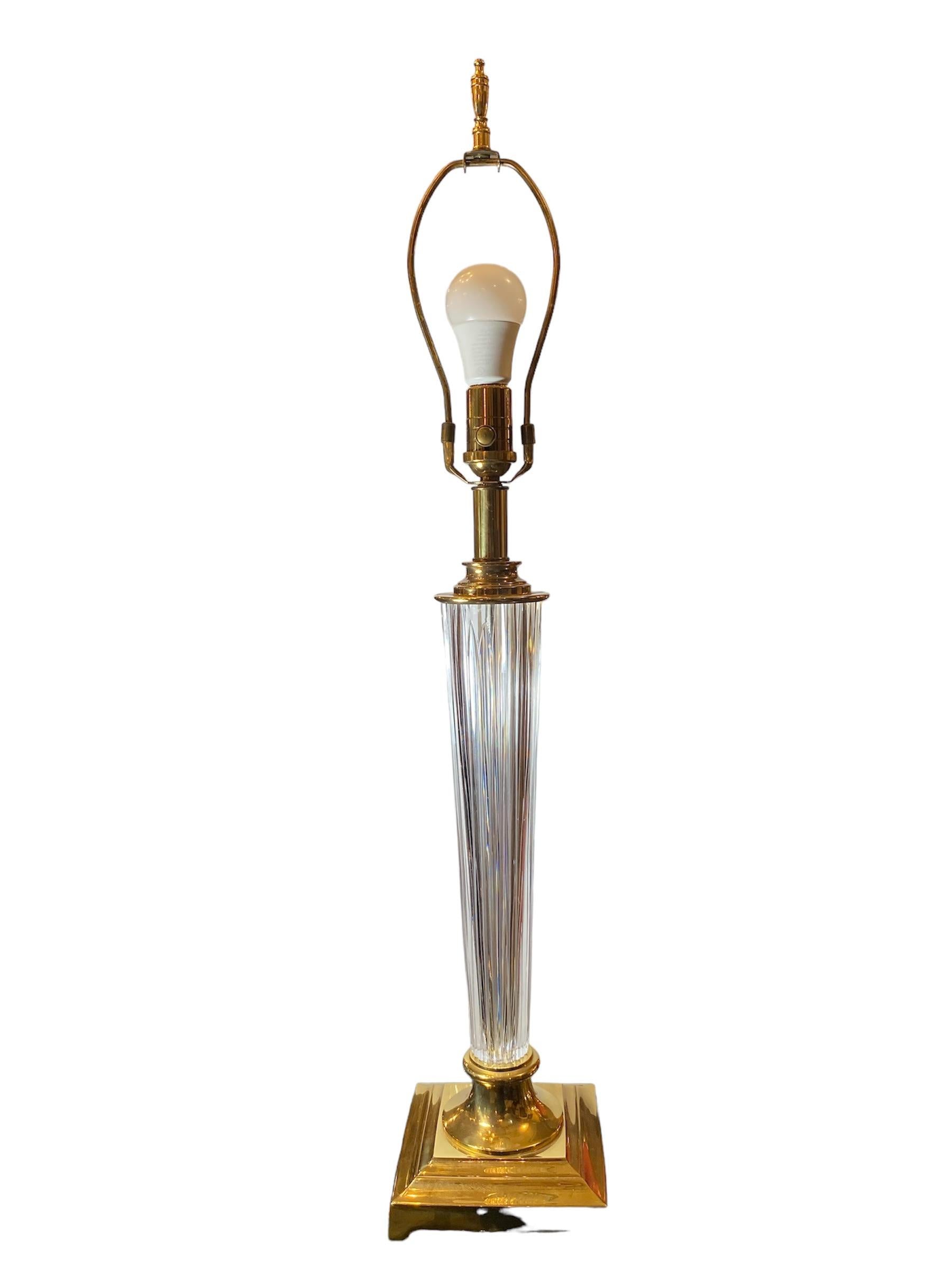 20th Century 1960's Pair of Waterford Cut Crystal Lamps For Sale