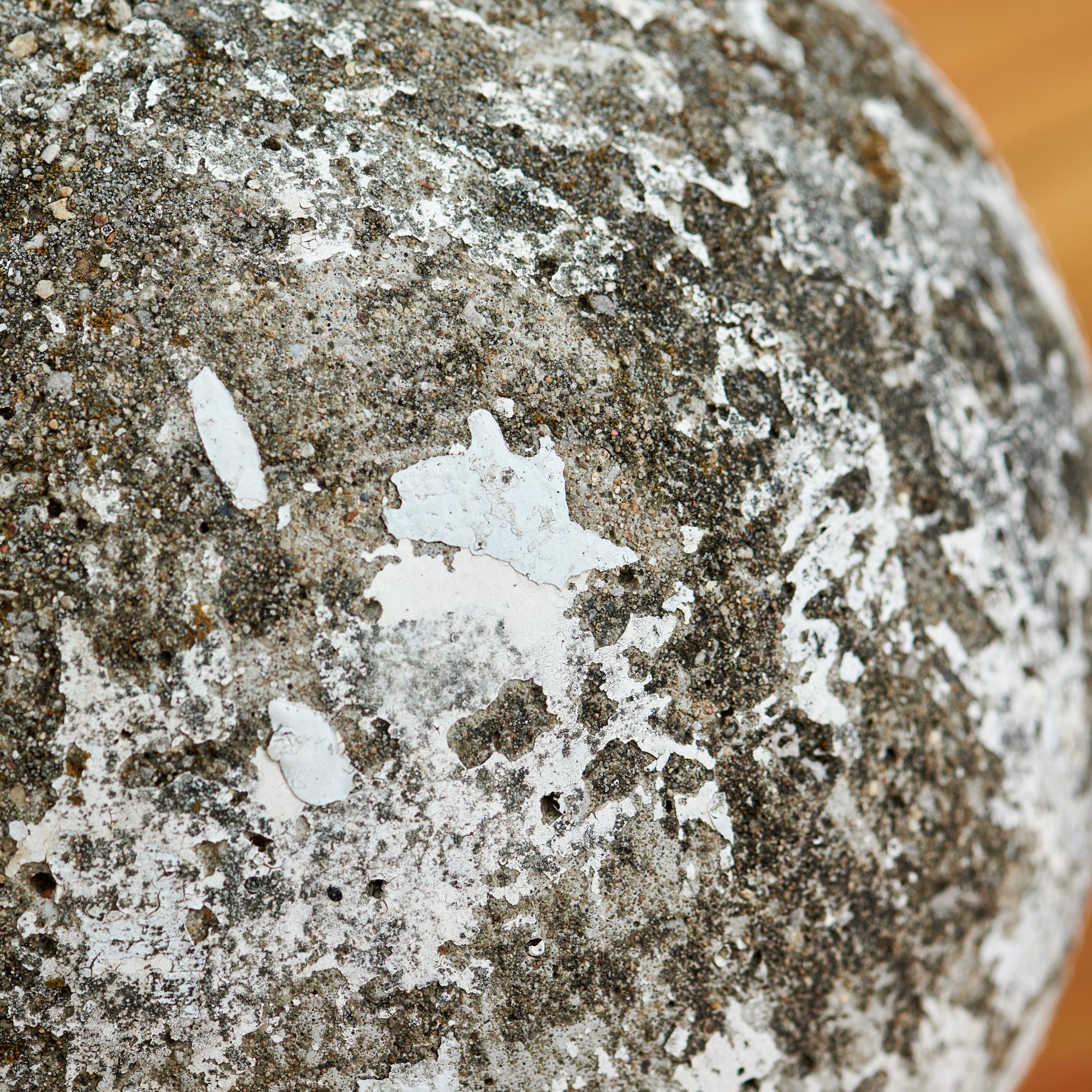Mid-20th Century 1960's Pair of Weathered Painted Concrete Orbs For Sale