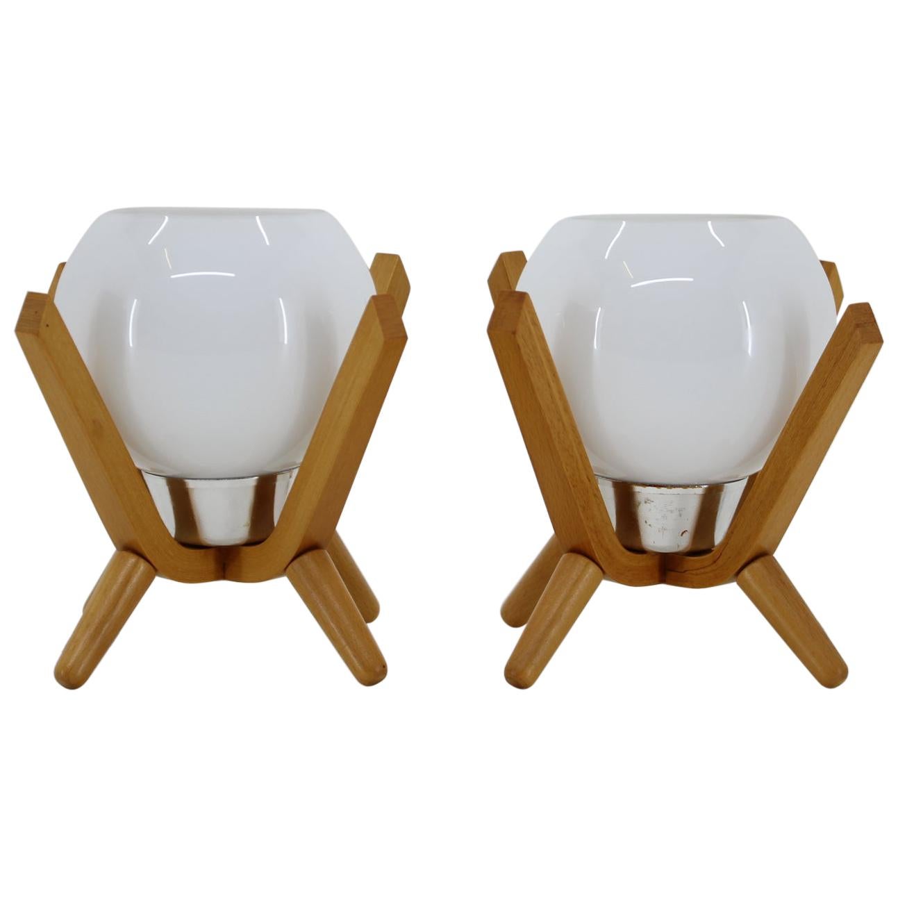 wooden bedside table lamps