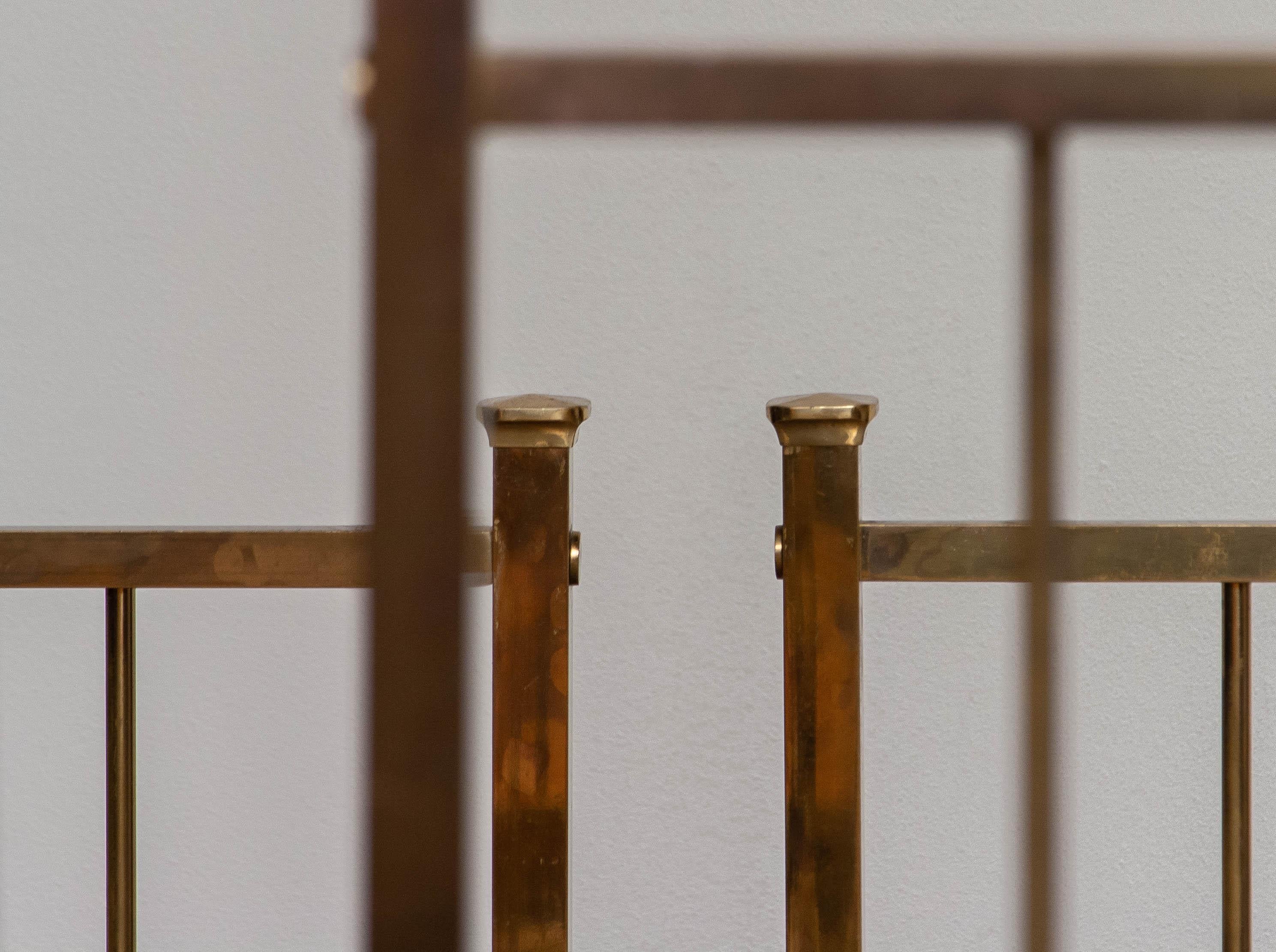 1960's Pair Slim French Brass Bed Frames with Foundation Supports 6