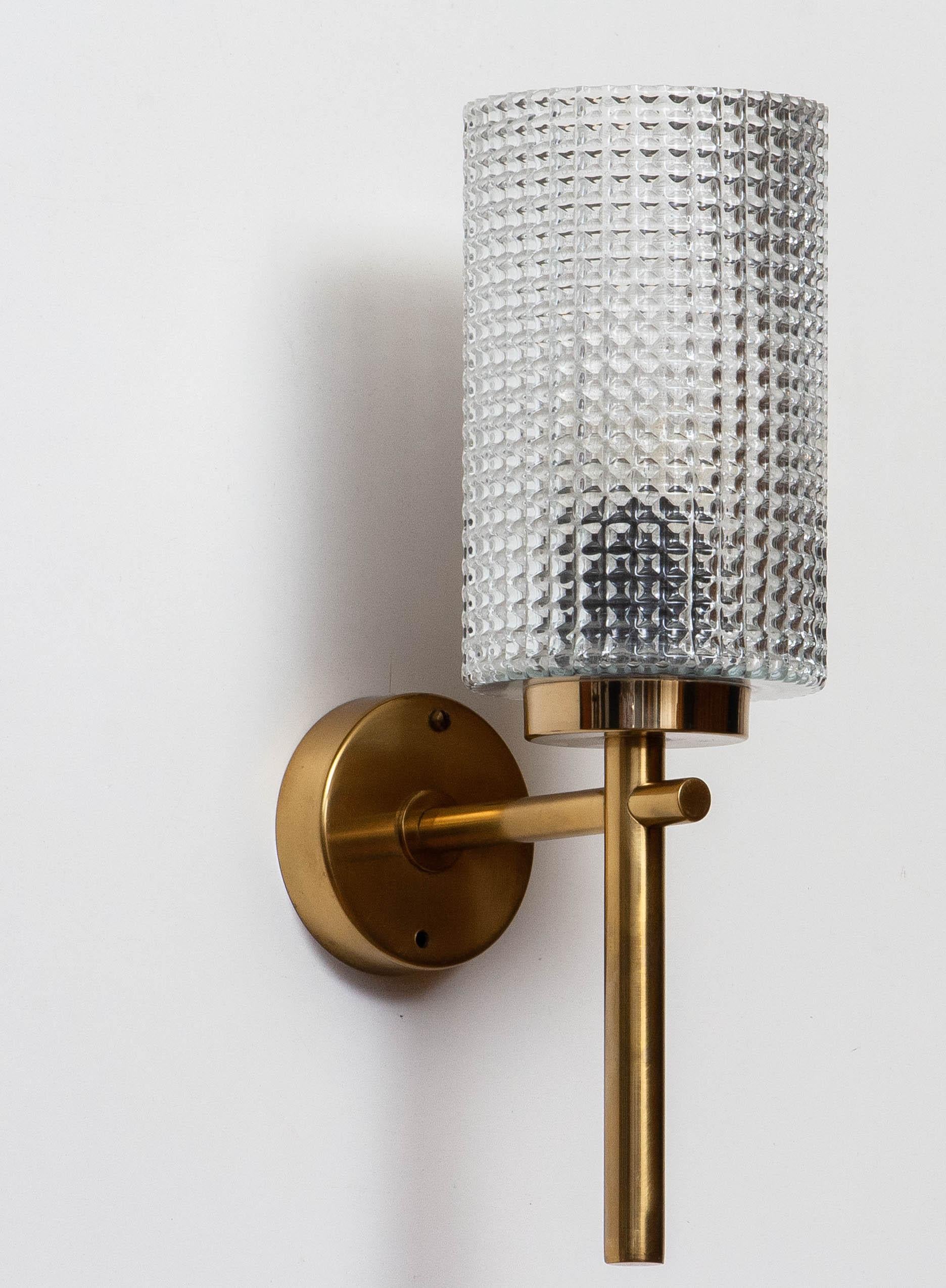 1960s Pair Swedish Brass Wall Lights / Sconces by Carl Fagerlund for Orrefors 2