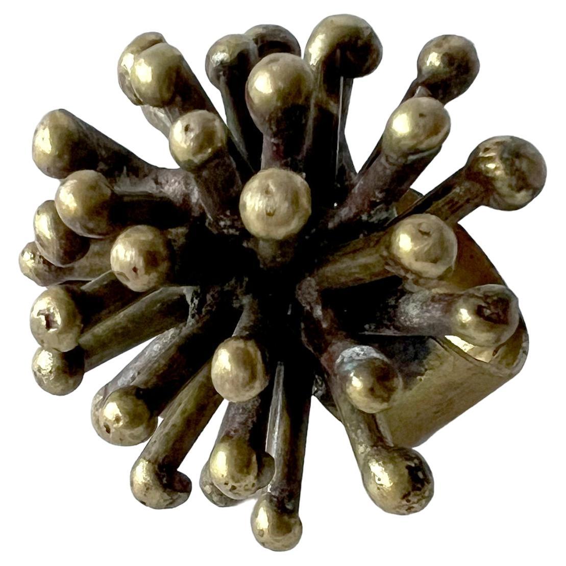 1960s Pal Kepenyes Bronze Hand Made Atomic Spike Ring In Good Condition For Sale In Palm Springs, CA