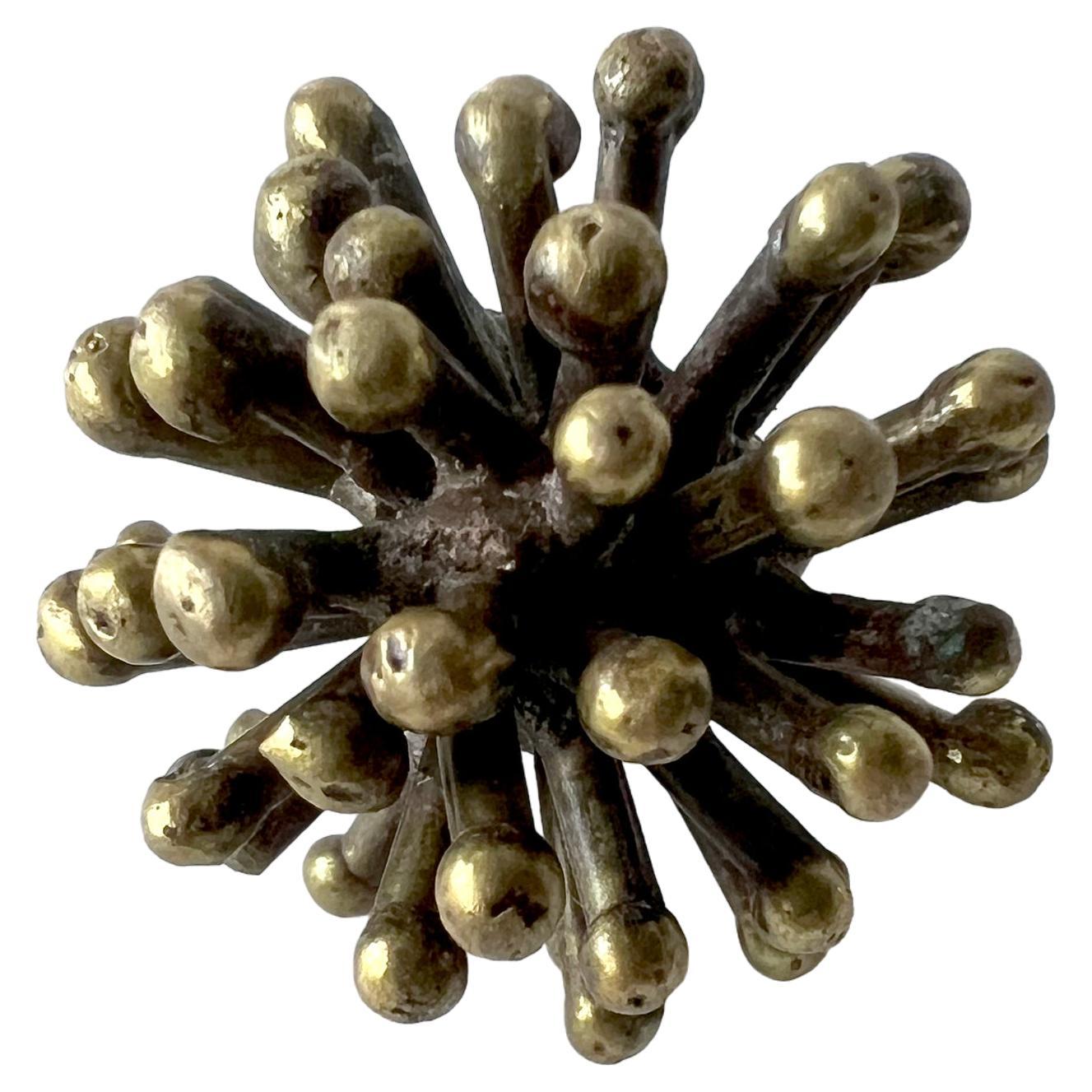 Women's or Men's 1960s Pal Kepenyes Bronze Hand Made Atomic Spike Ring For Sale