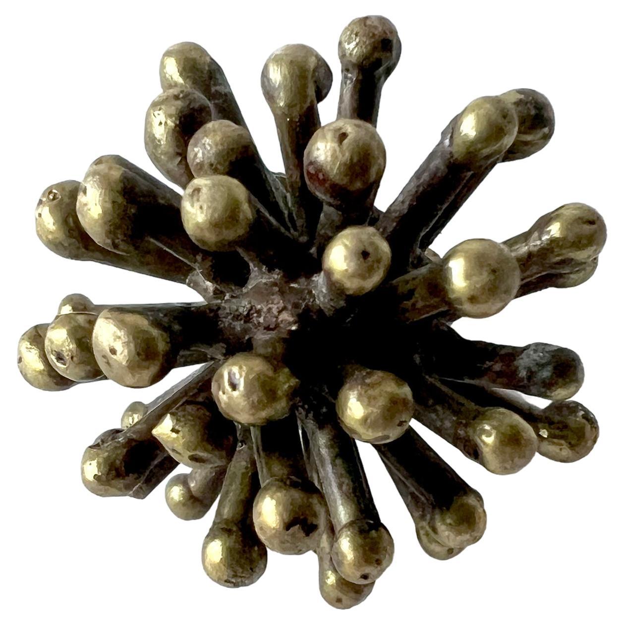 1960er Jahre Pal Kepenyes Bronze Hand Made Atomic Spike Ring