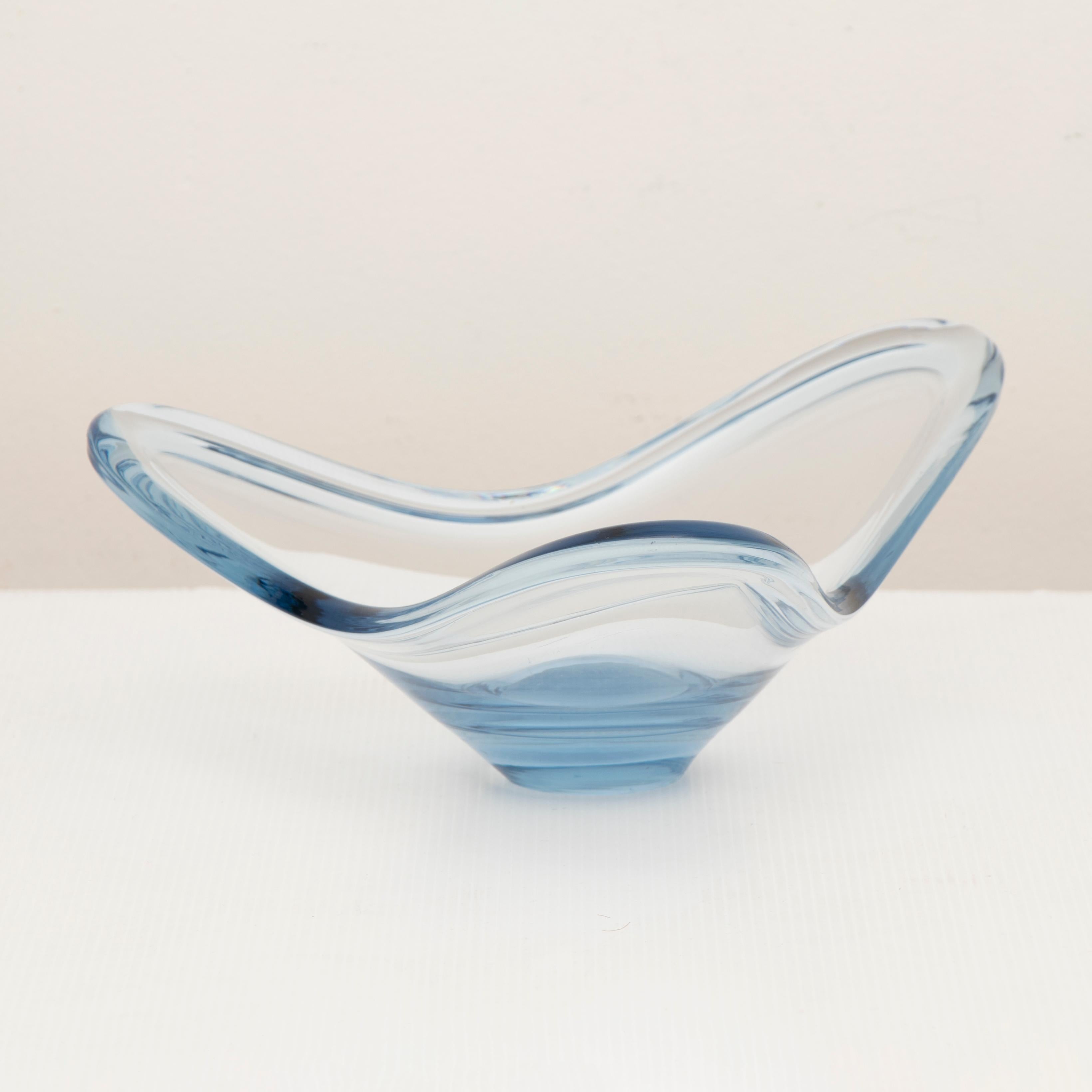 1960s Pale Blue Holmegaard Art Glass Bowl by Per Lutken 3