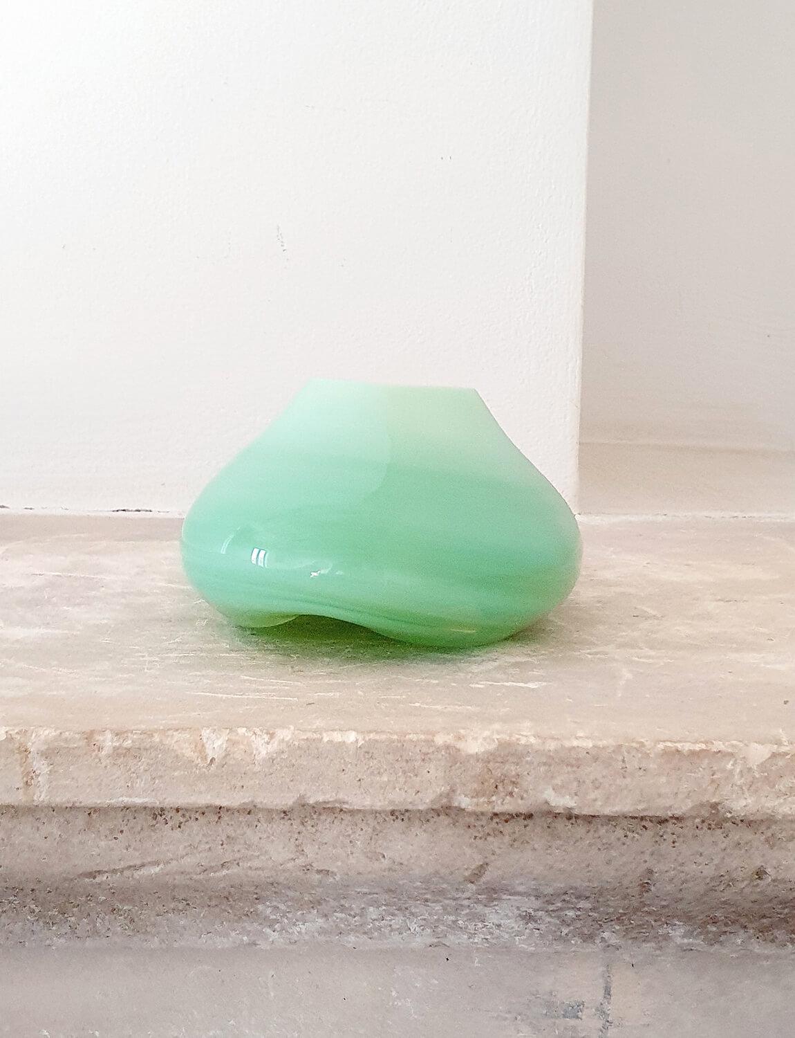 Italian 1960s Pale Green Hand-blown Murano Glass Bowl