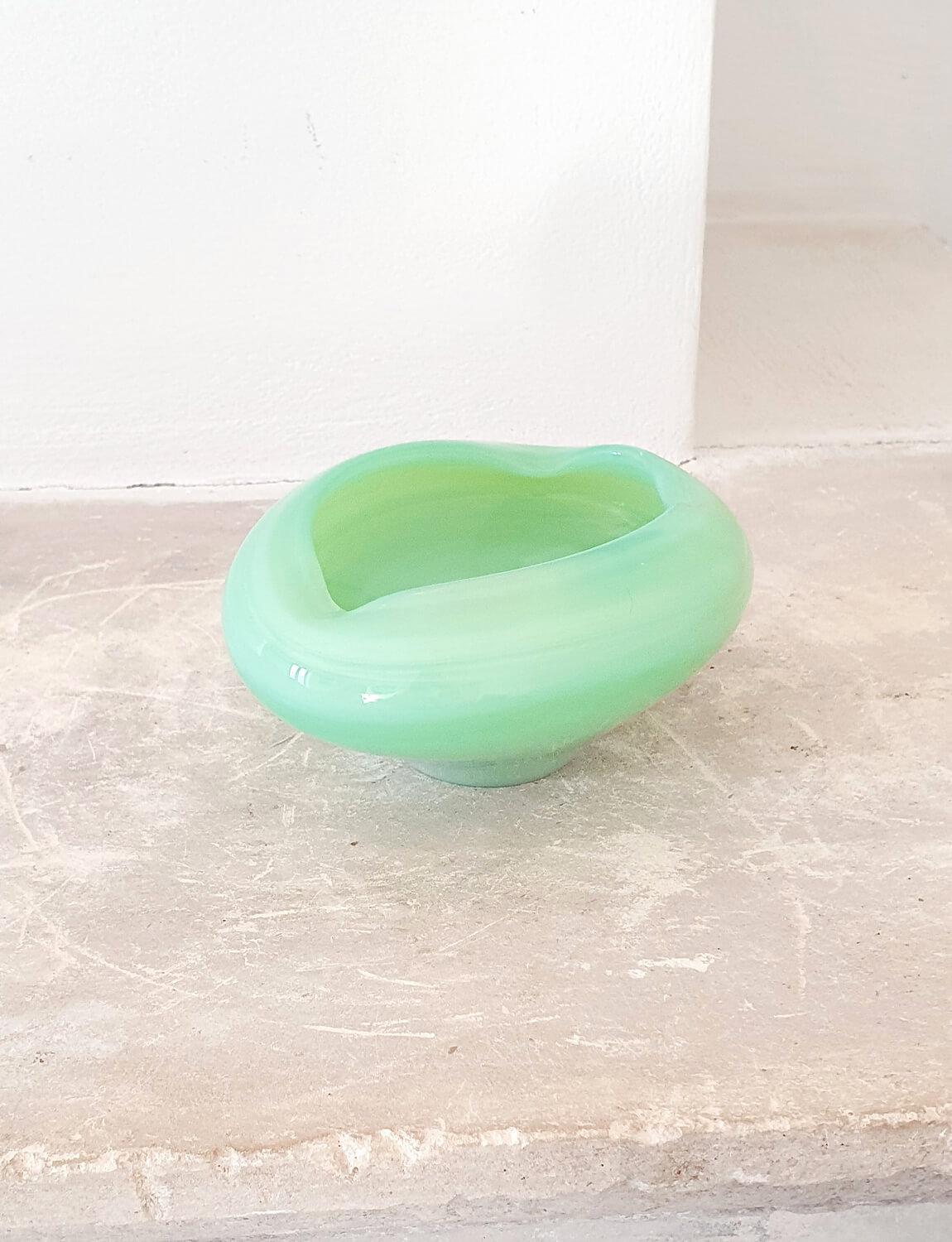 Mid-20th Century 1960s Pale Green Hand-blown Murano Glass Bowl