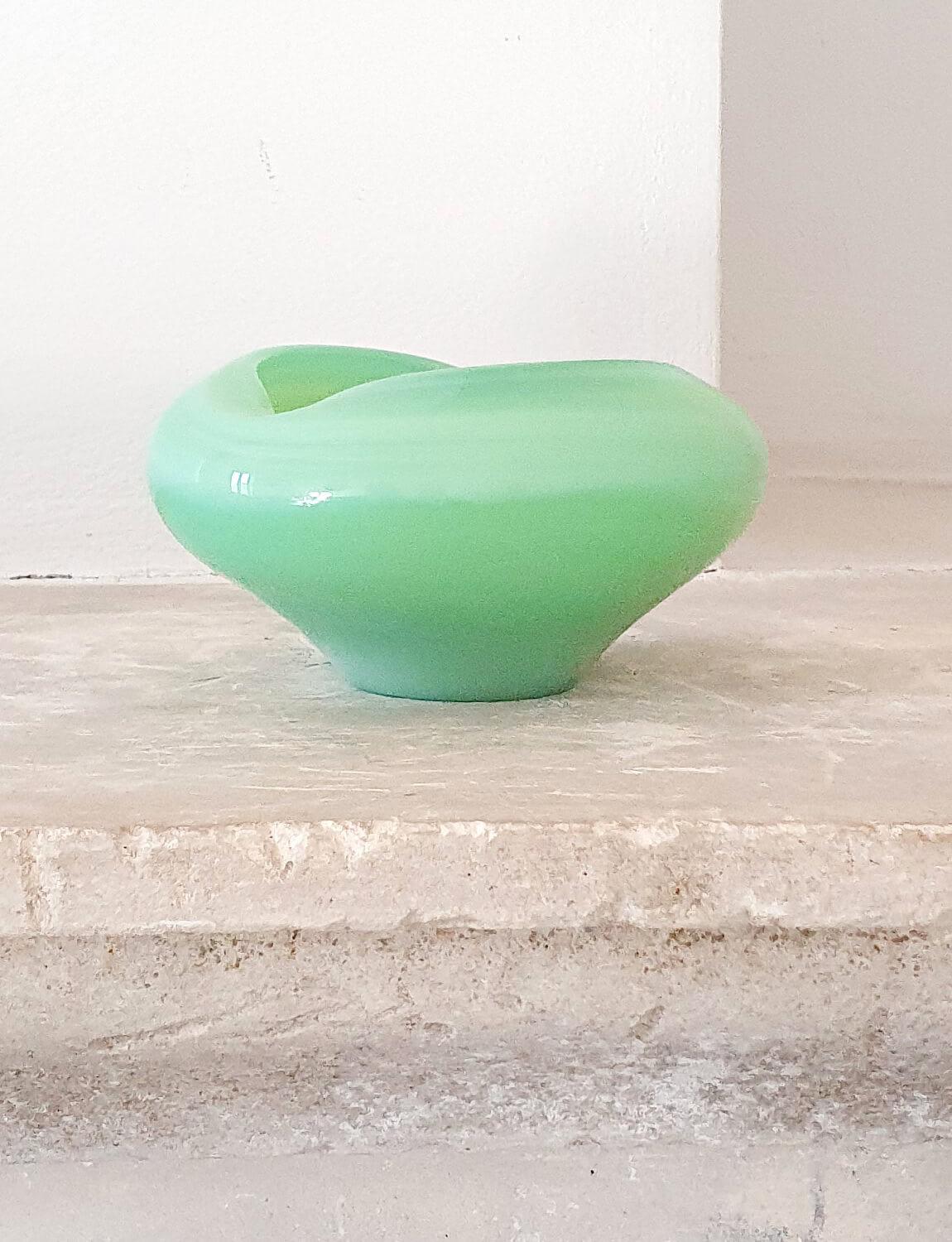1960s Pale Green Hand-blown Murano Glass Bowl 2