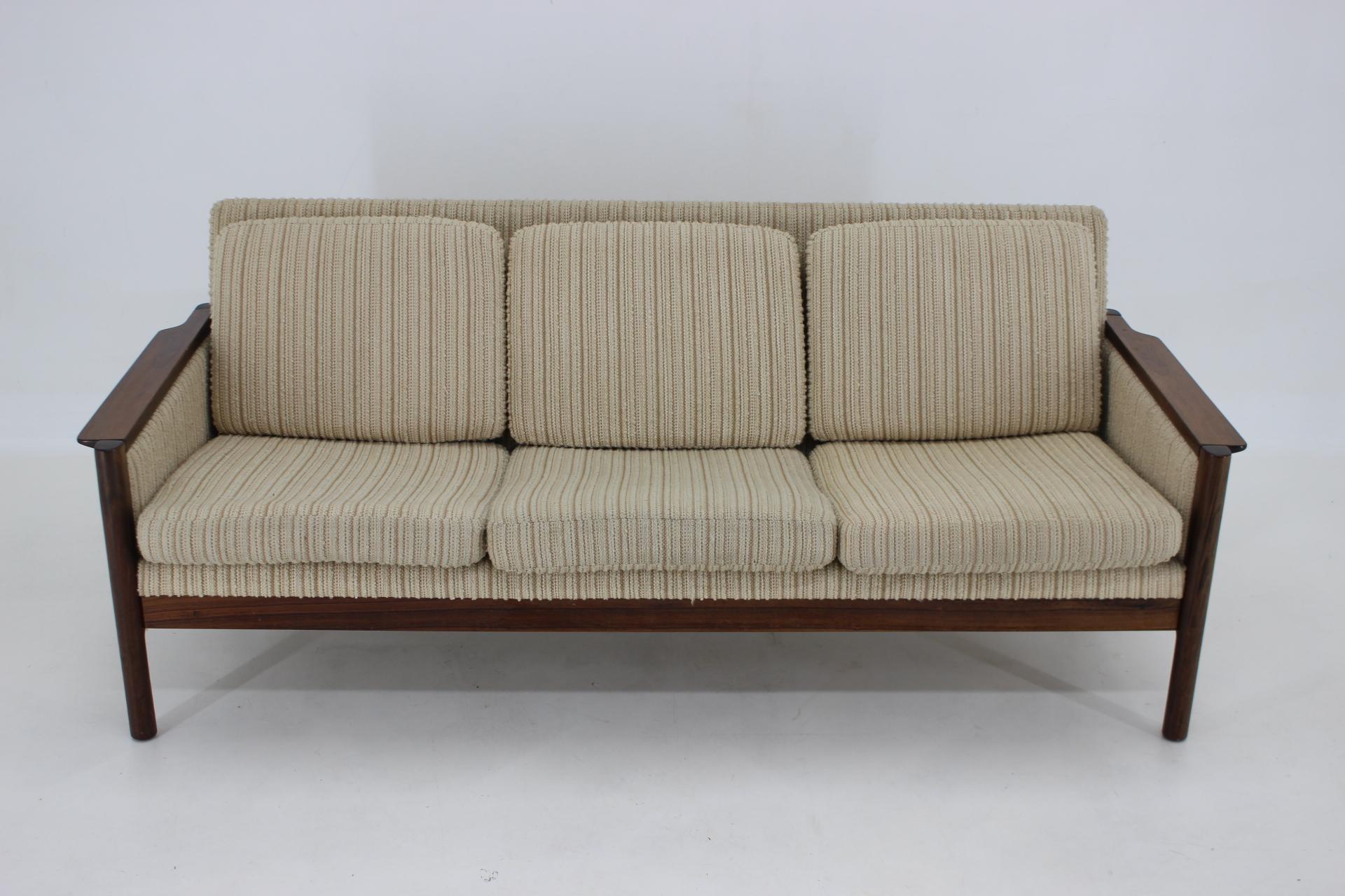 Mid-Century Modern 1960s Palisander 3-Seater Sofa, Denmark