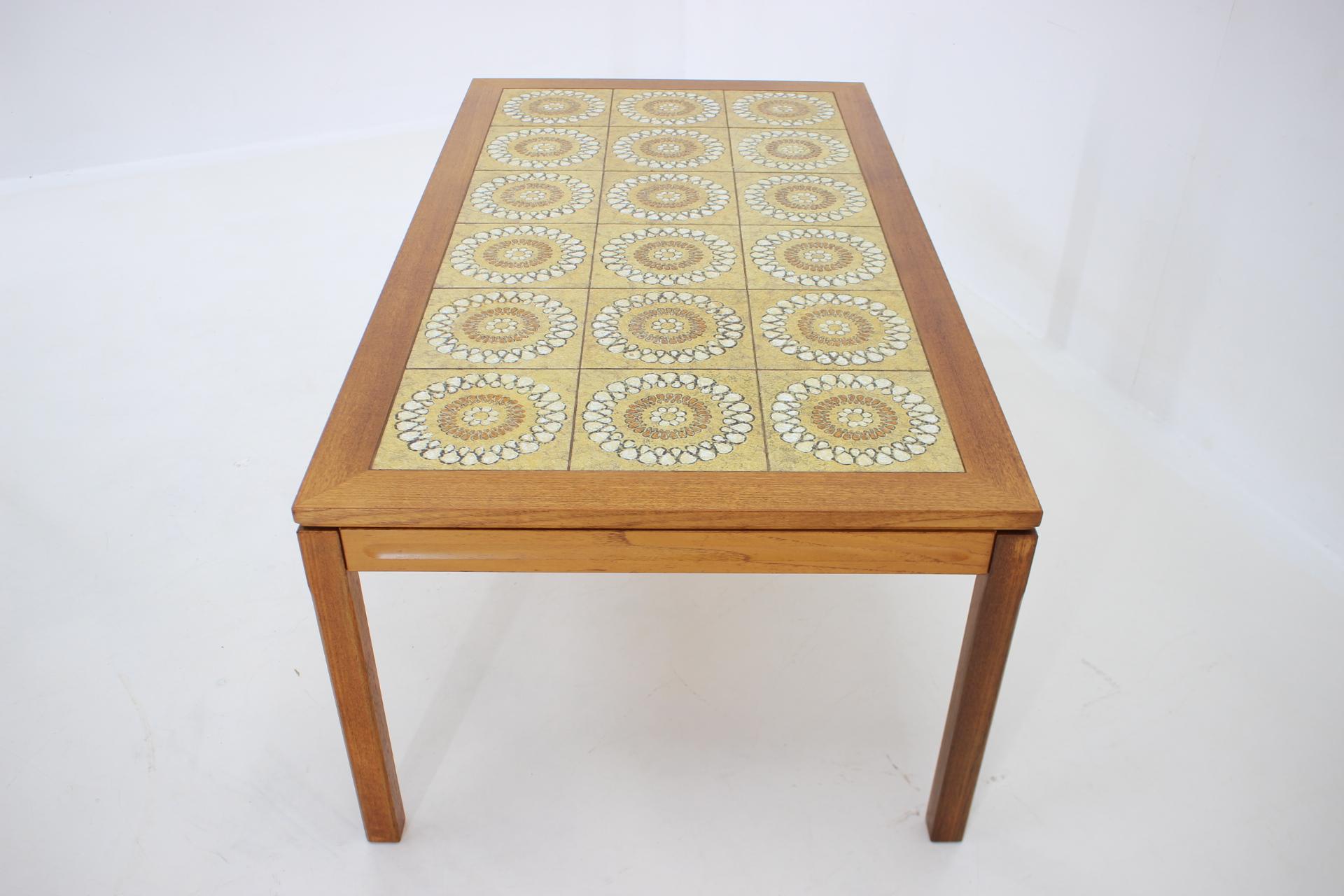 Mid-20th Century 1960s Palisander and Tile Coffee Table, Denmark For Sale