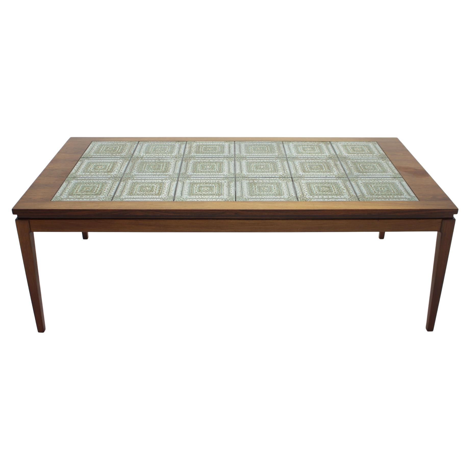 1960s Palisander and Tile Coffee Table, Denmark