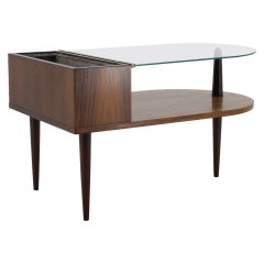 1960s Palisander Glass Coffee Table with Planter by CFC Silkeborg