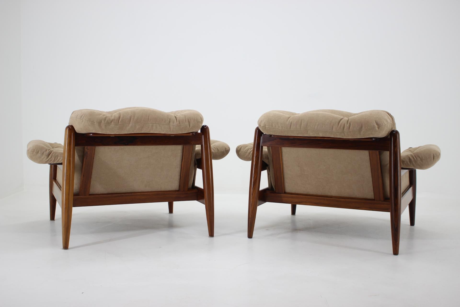 Mid-Century Modern 1960s Palisander Lounge Chairs, Set of 2