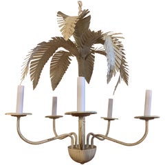 1960s Palm Beach Style Palm Frond Chandelier