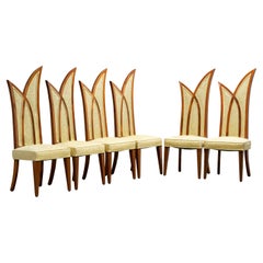 Chaises de salle à manger en forme de palmier des années 1960, lot de 6