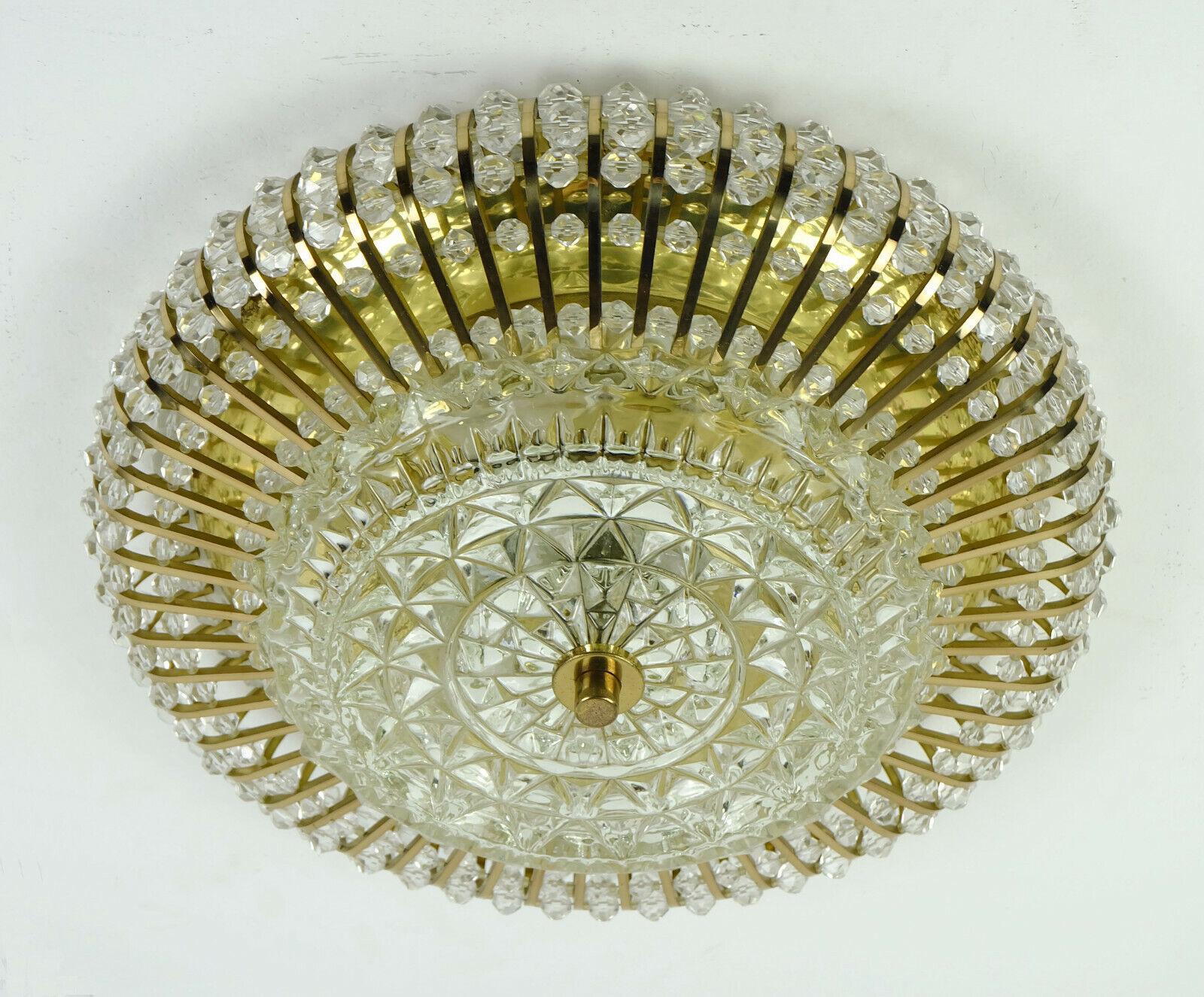 1960s Palwa Ceiling Lamp Ceiling Fixture Brass and Glass For Sale 4