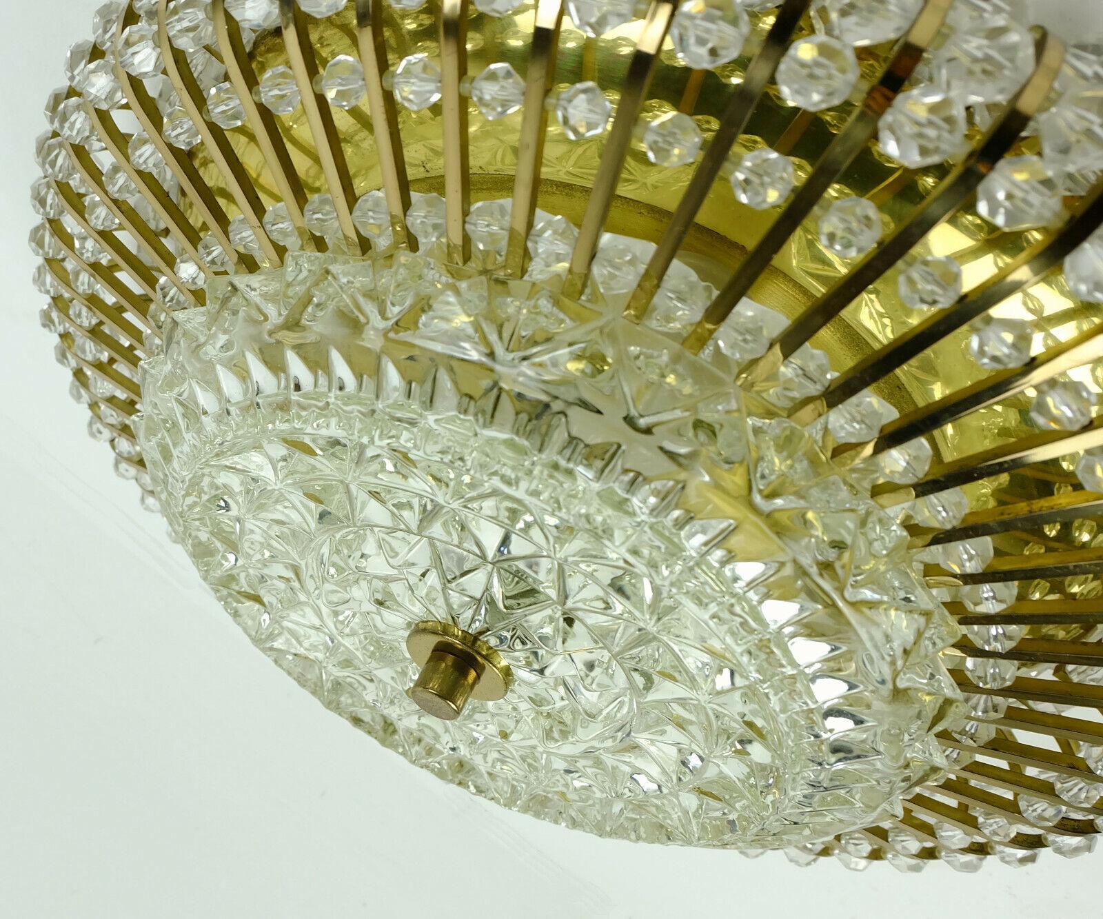 Plafonnier palwa CEILING LAMP des années 1960 en laiton et verre  en vente 1