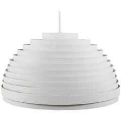 1960s Panton Style "Dynamic" Lamella Ring Pendant Moon Lamp by Vest, Austria