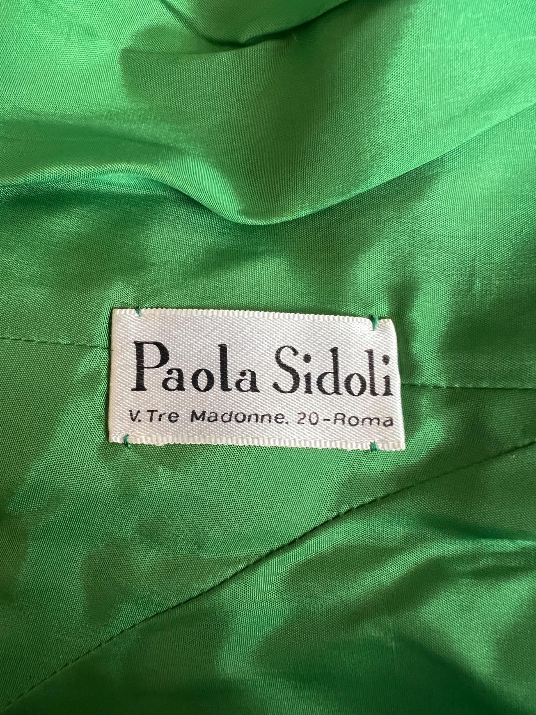 1960s Paola Sidoli Alta Moda Green Beaded Mini Dress 1