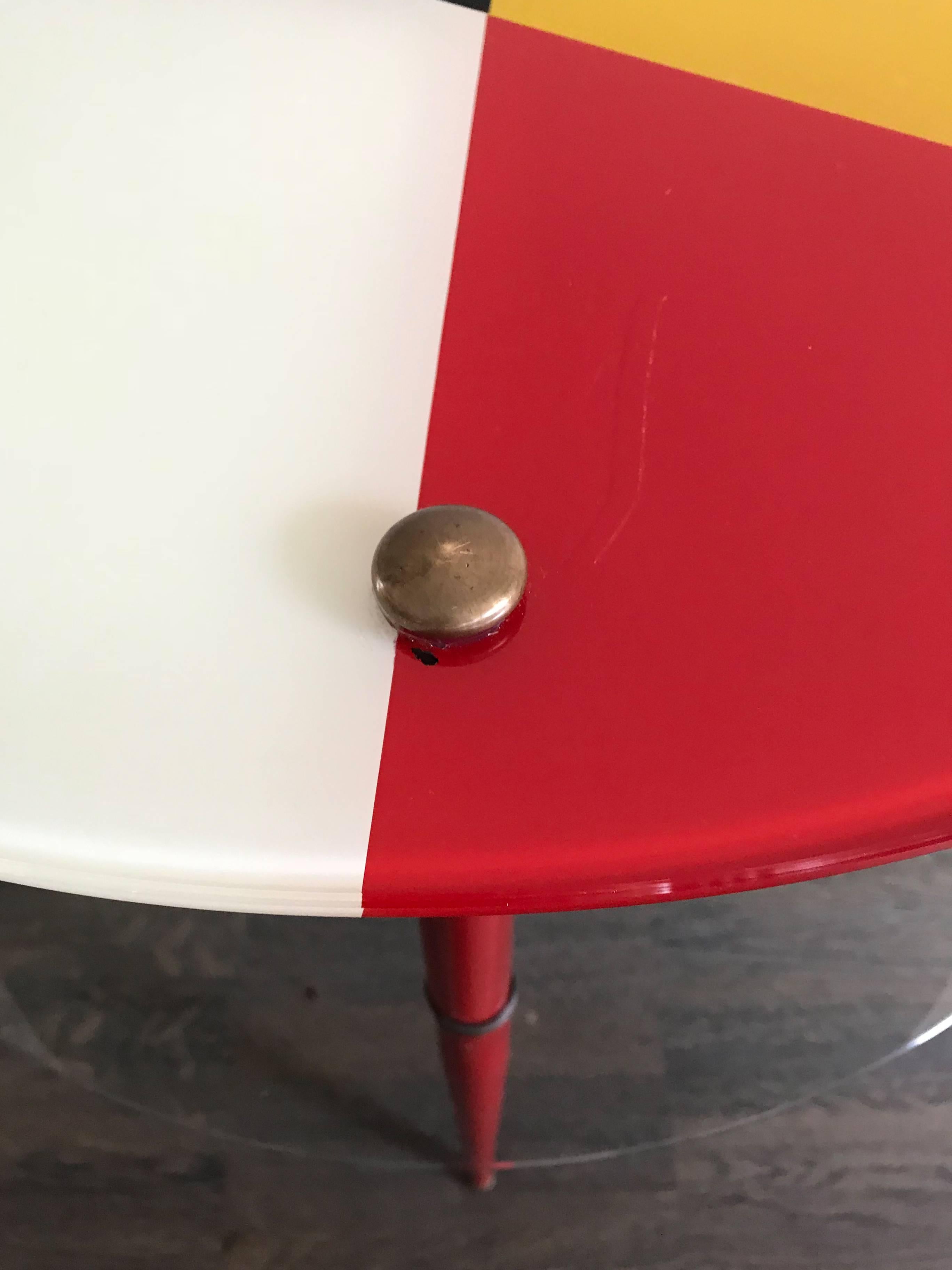 Mid-20th Century 1960s Paoli Edoardo Glass Italian Coffee Table Model Arlecchino for Vitrex